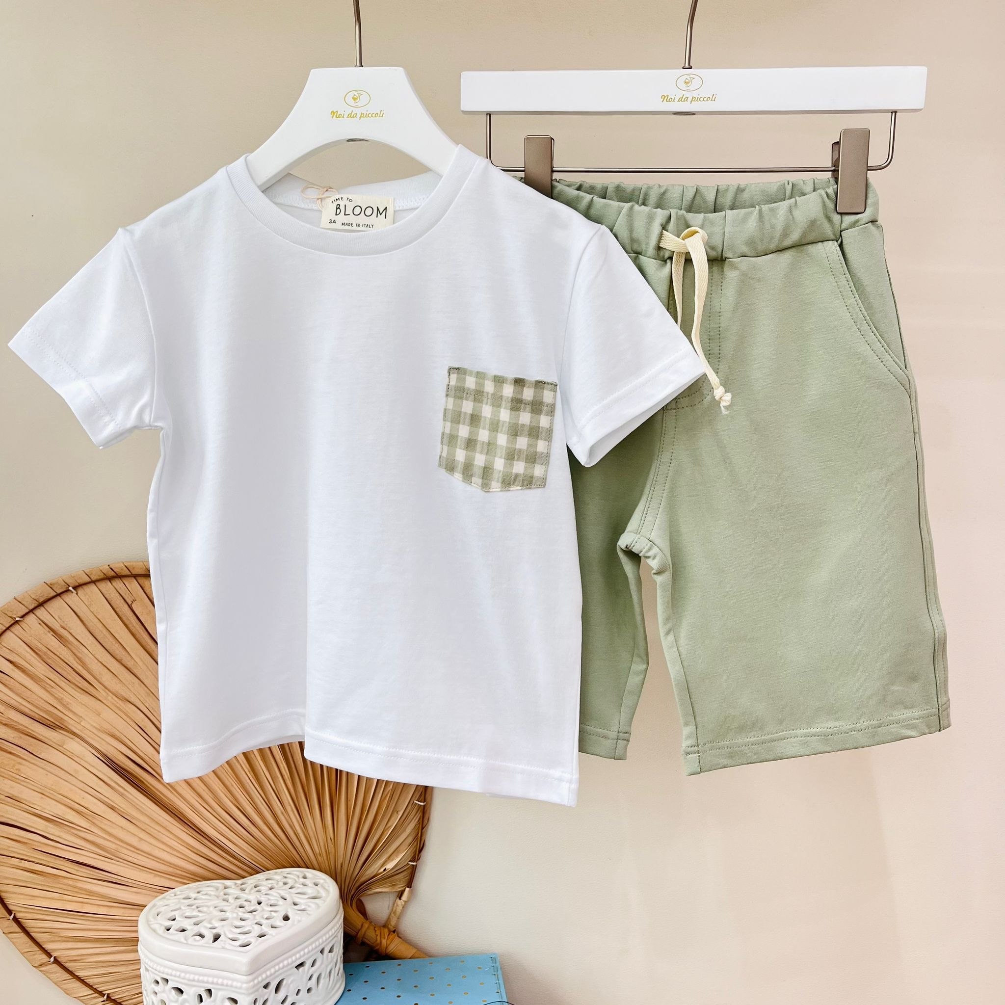 T - SHIRT CON BERMUDA VERDE - Noi da piccoli