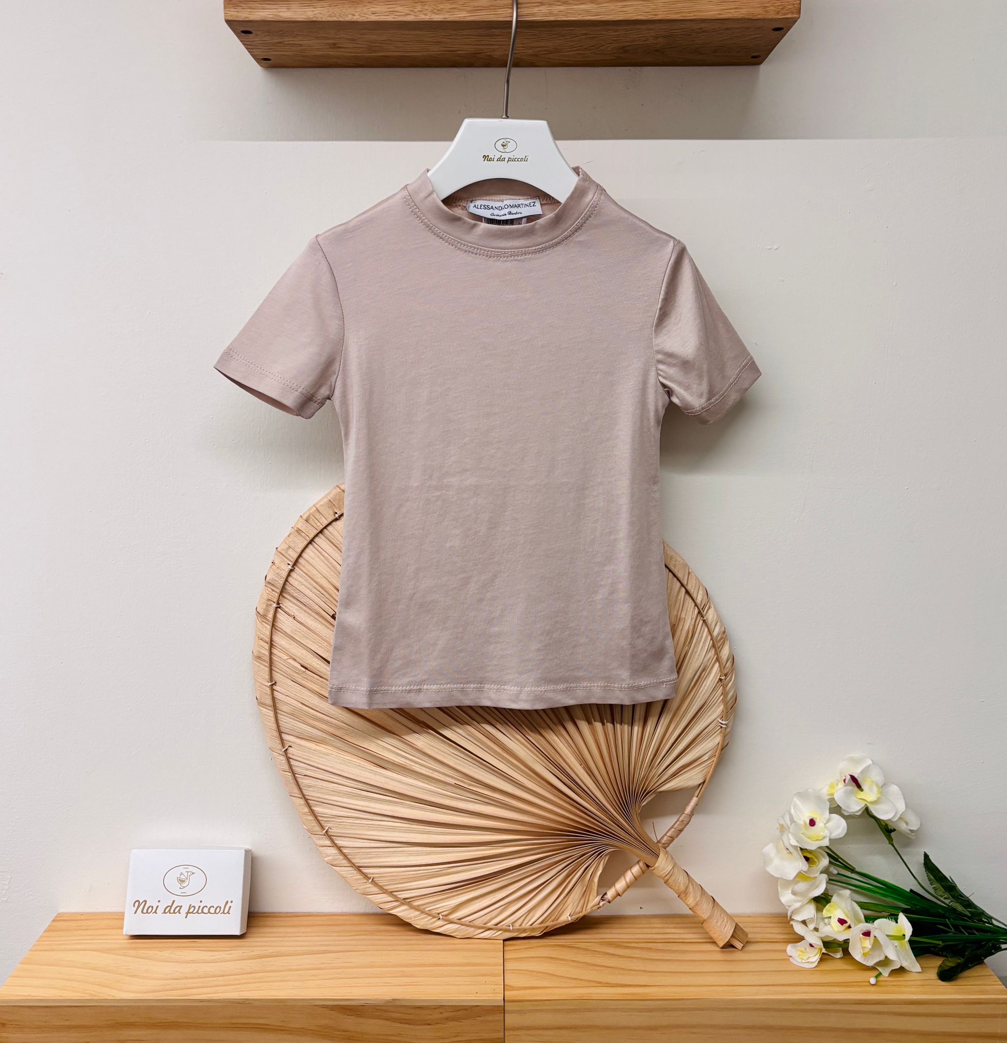 T - SHIRT IN COTONE BEIGE - Noi da piccoli