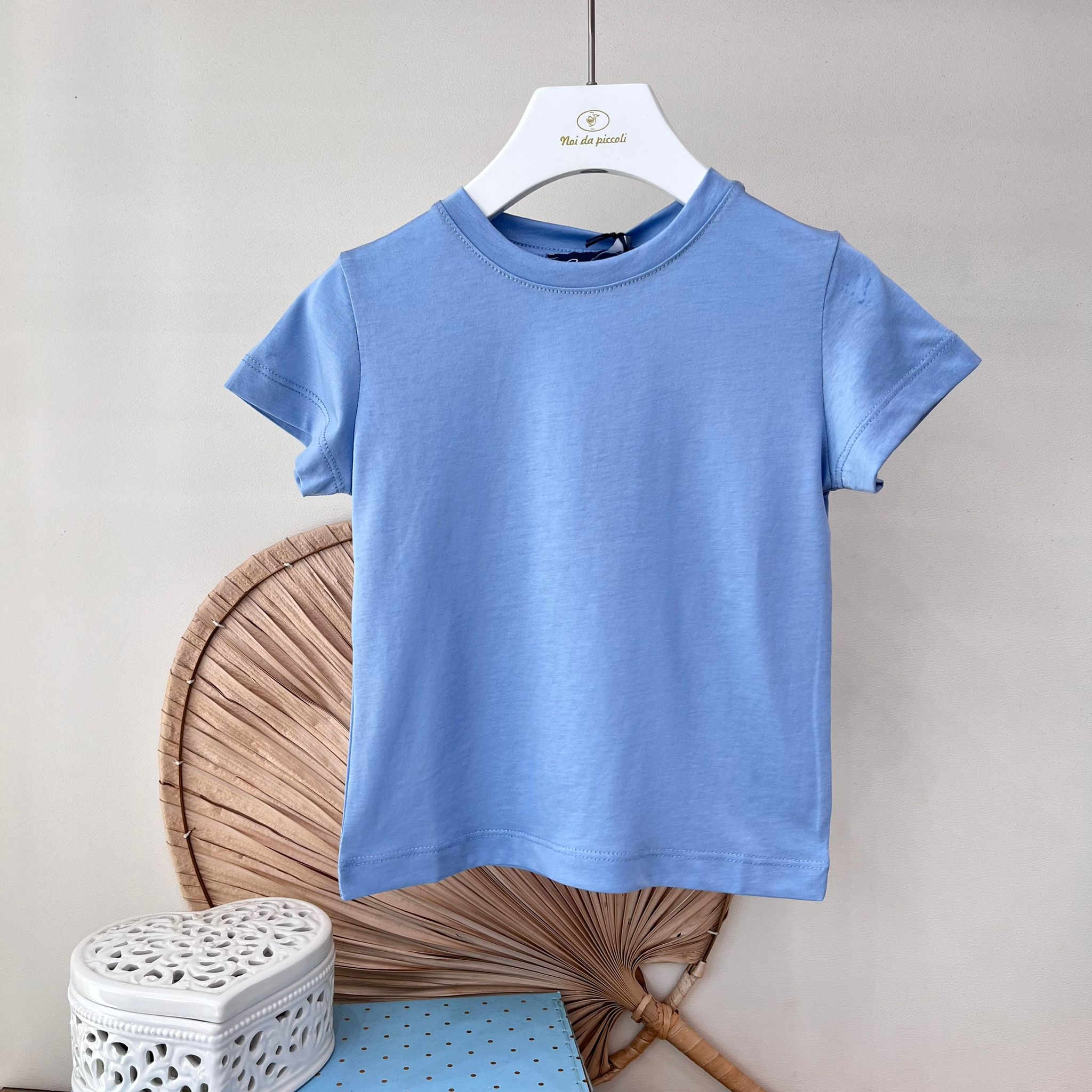 T - SHIRT IN COTONE CIELO - Noi da piccoli