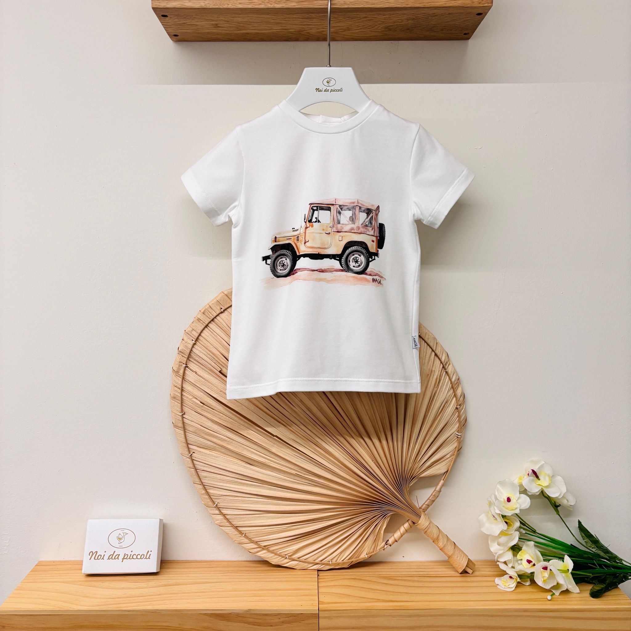 T - SHIRT IN COTONE CON DISEGNINI BIANCO - Noi da piccoli