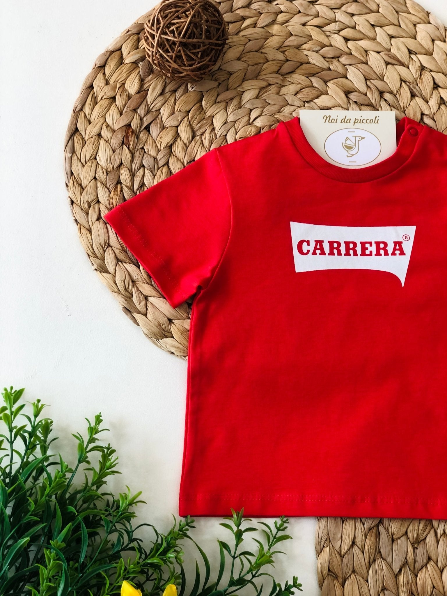 T-SHIRT ROSSA CARRERA COTONE - Noi da piccoli