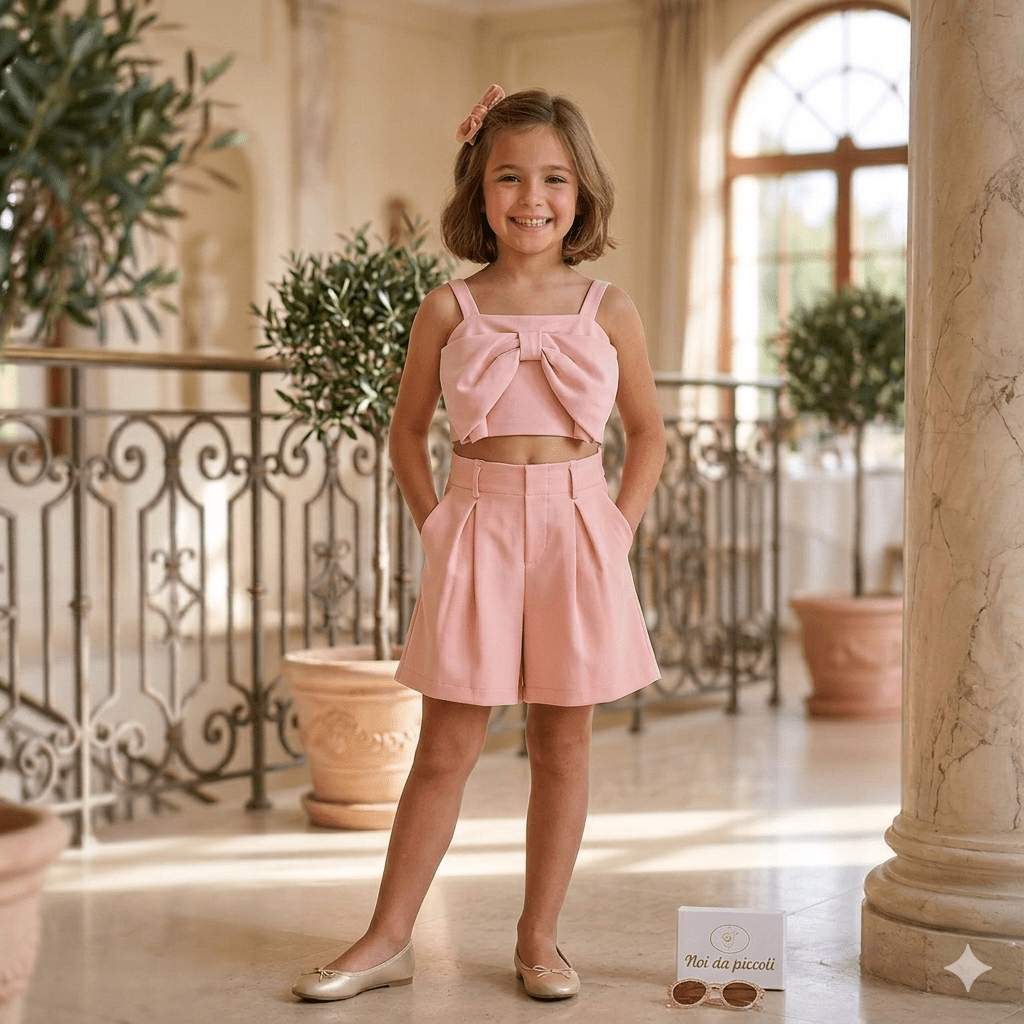 TOP CON PANTAGONNA ROSA - Noi da piccoli