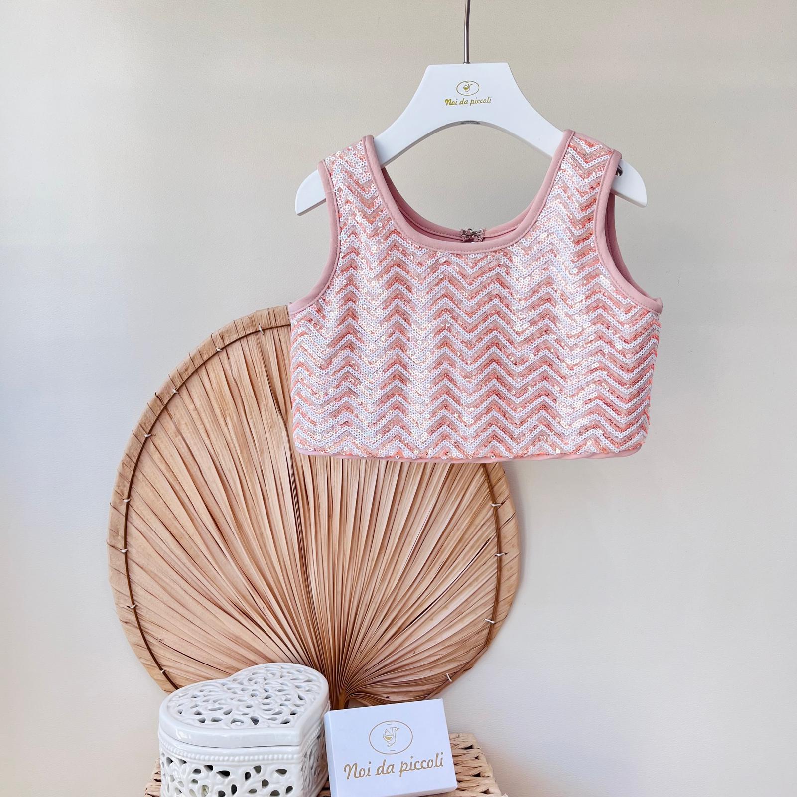 TOP CON PANTALONE PALAZZO ROSA - Noi da piccoli