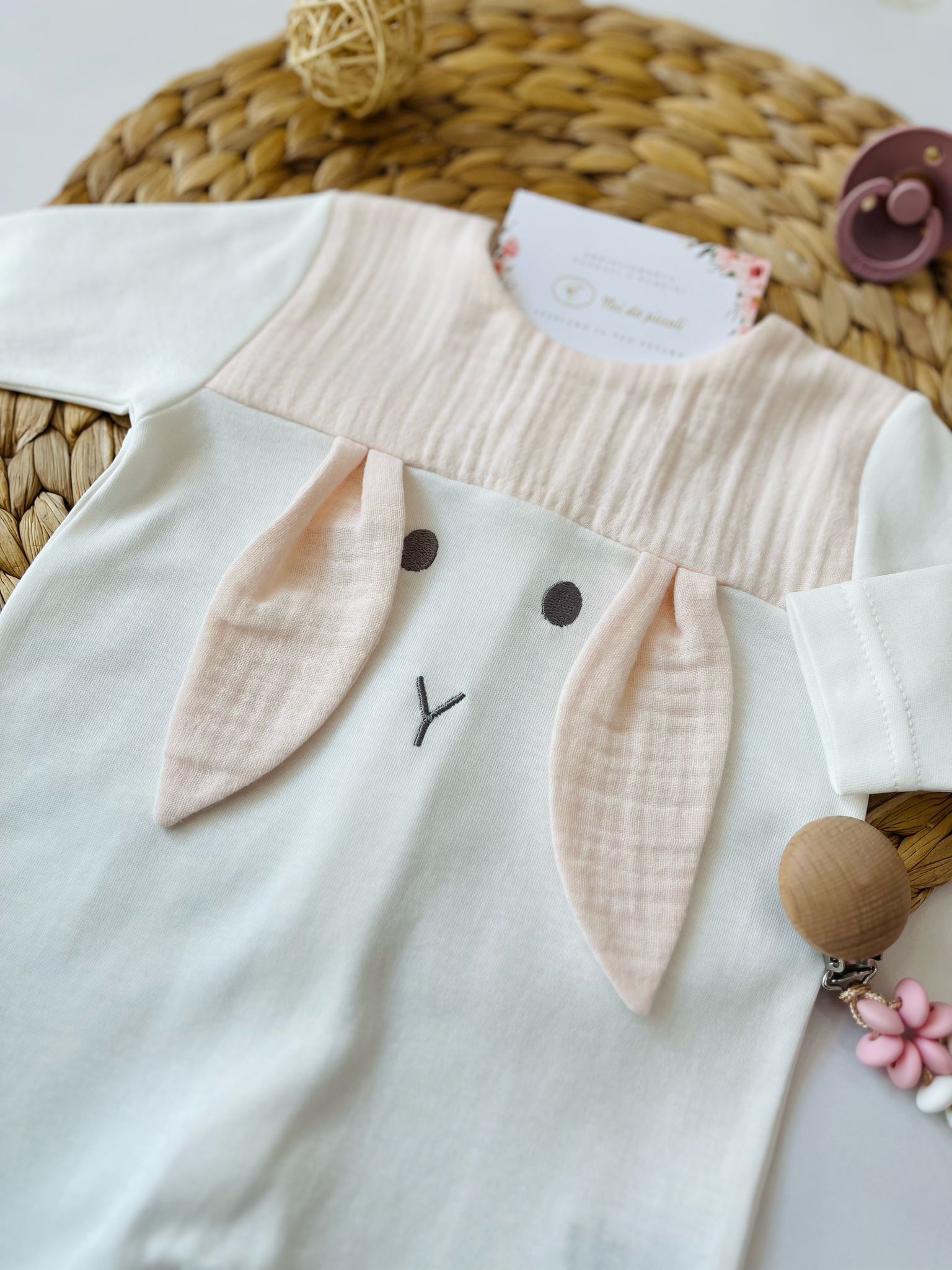 TUTINA 100 % COTONE BIANCO CONIGLIETTO - Noi da piccoli