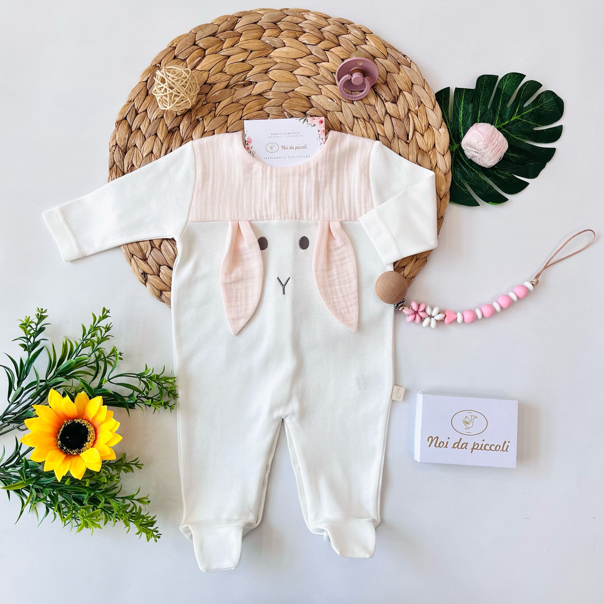 TUTINA 100 % COTONE BIANCO CONIGLIETTO - Noi da piccoli