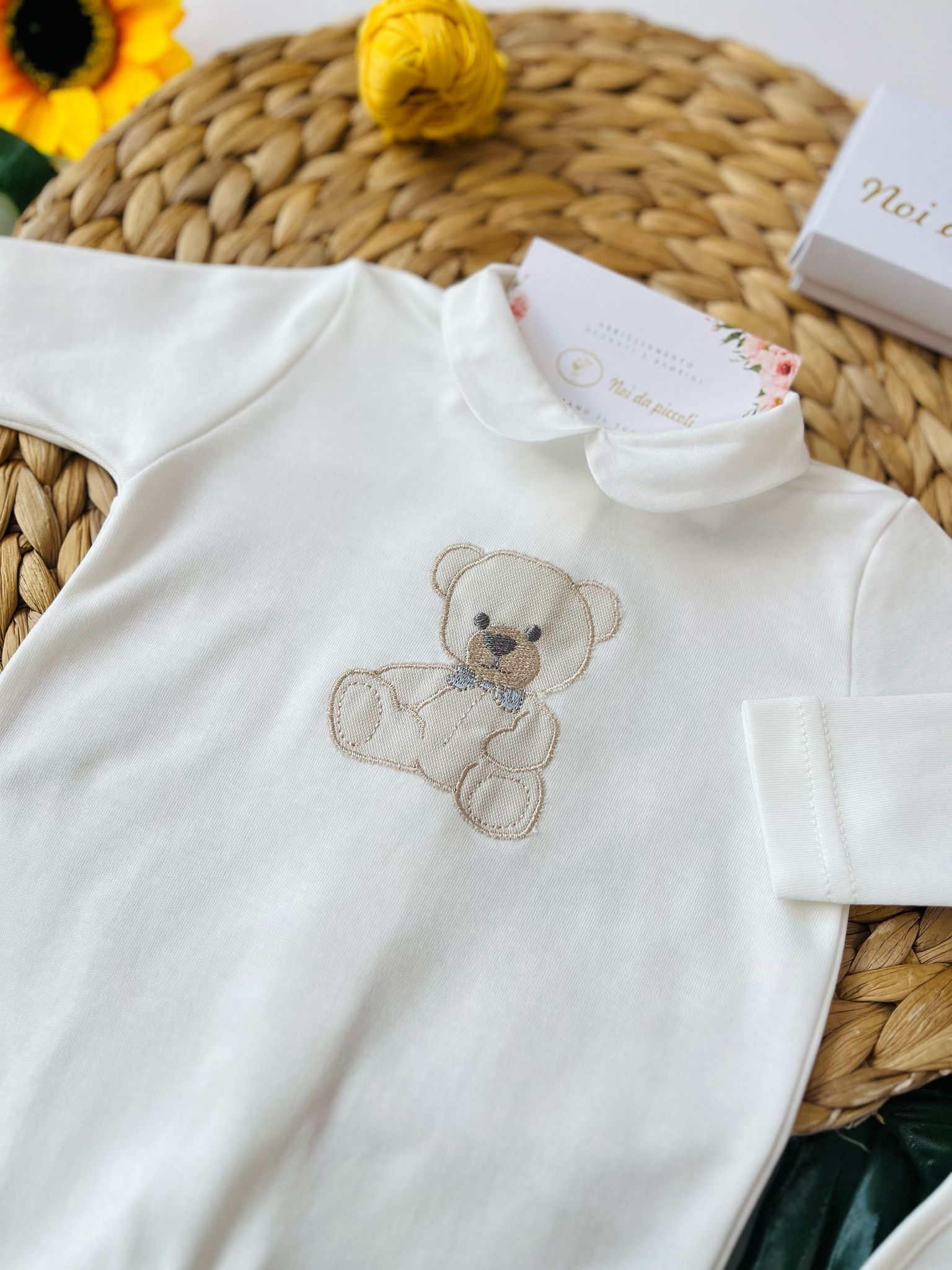 TUTINA 100 % COTONE BIANCO ORSETTO CENTRALE - Noi da piccoli