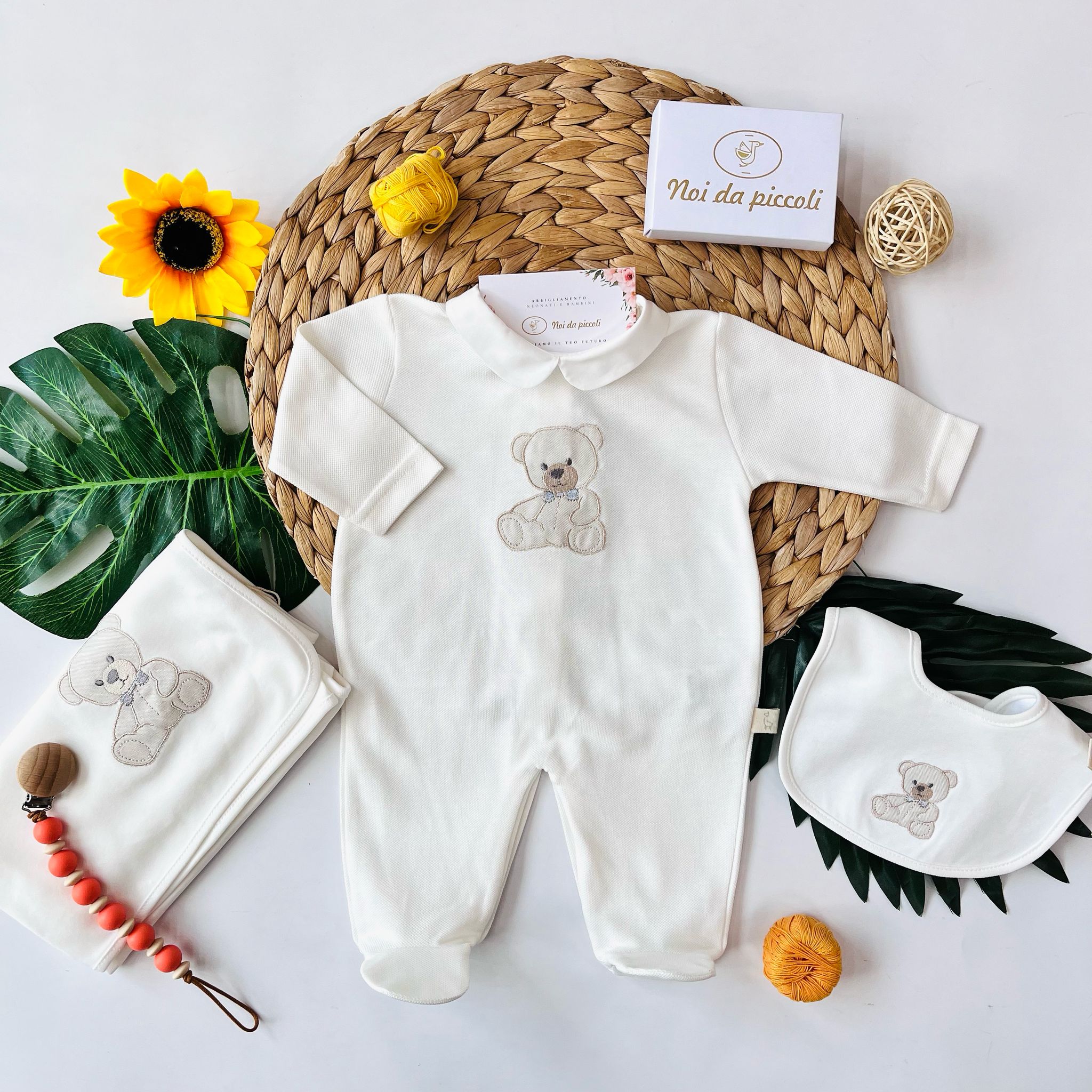 TUTINA 100 % COTONE BIANCO ORSETTO CENTRALE - Noi da piccoli