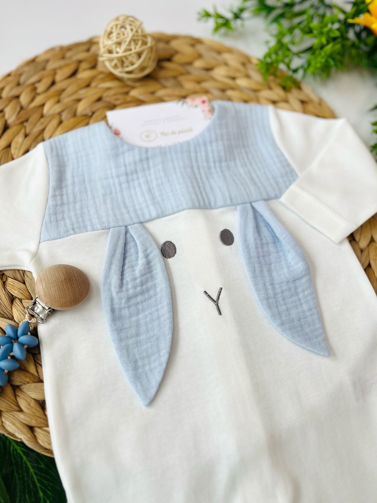 TUTINA 100 % COTONE CONIGLIETTO CIELO - Noi da piccoli