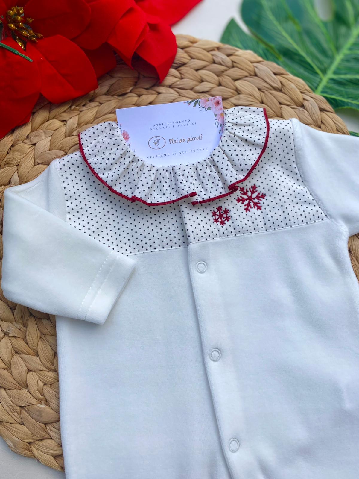 TUTINA A POIS E CON DISEGNINI CINIGLIA BIANCO - Noi da piccoli