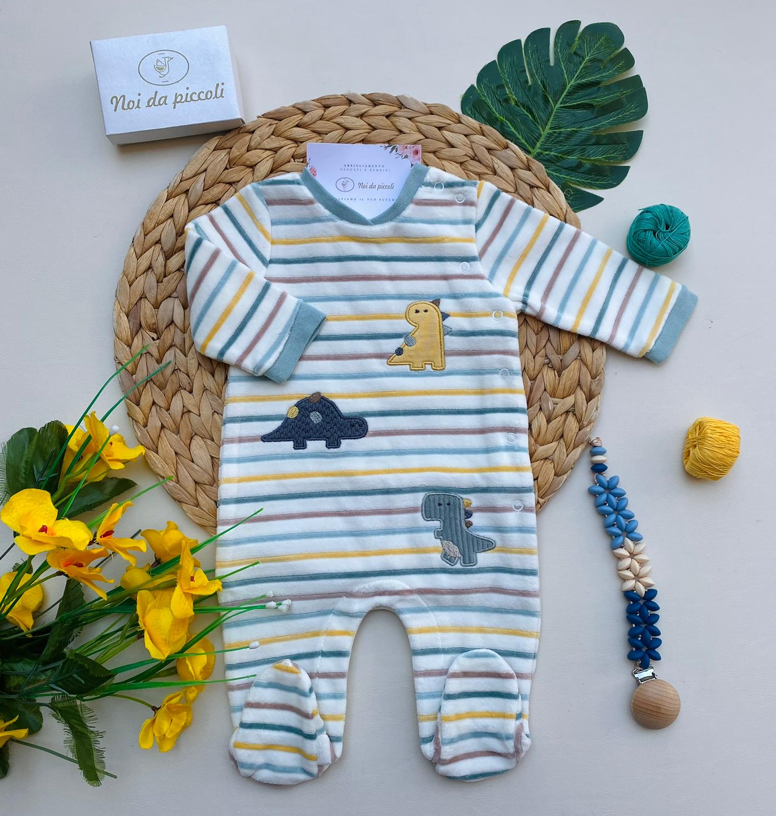 TUTINA A RIGHE E CON DINOSAURI CINIGLIA HIELO - Noi da piccoli