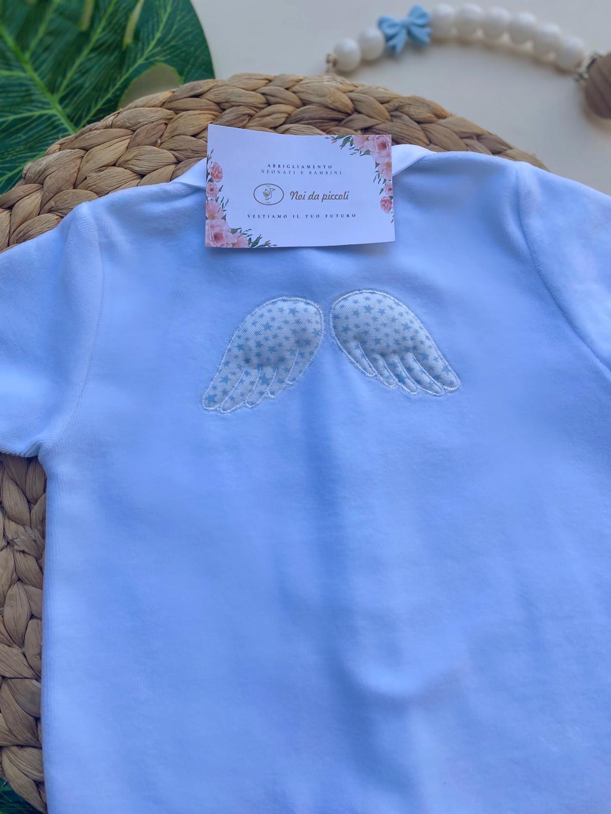 TUTINA ANTIPANICO CON COLLETTO BIANCO CINIGLIA CIELO - Noi da piccoli