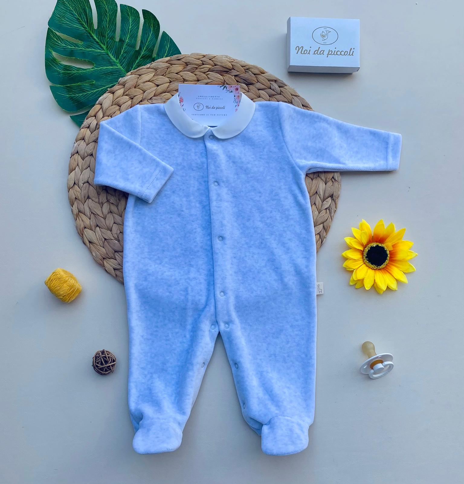 TUTINA ANTIPANICO CON COLLETTO BIANCO CINIGLIA Grigio - Noi da piccoli