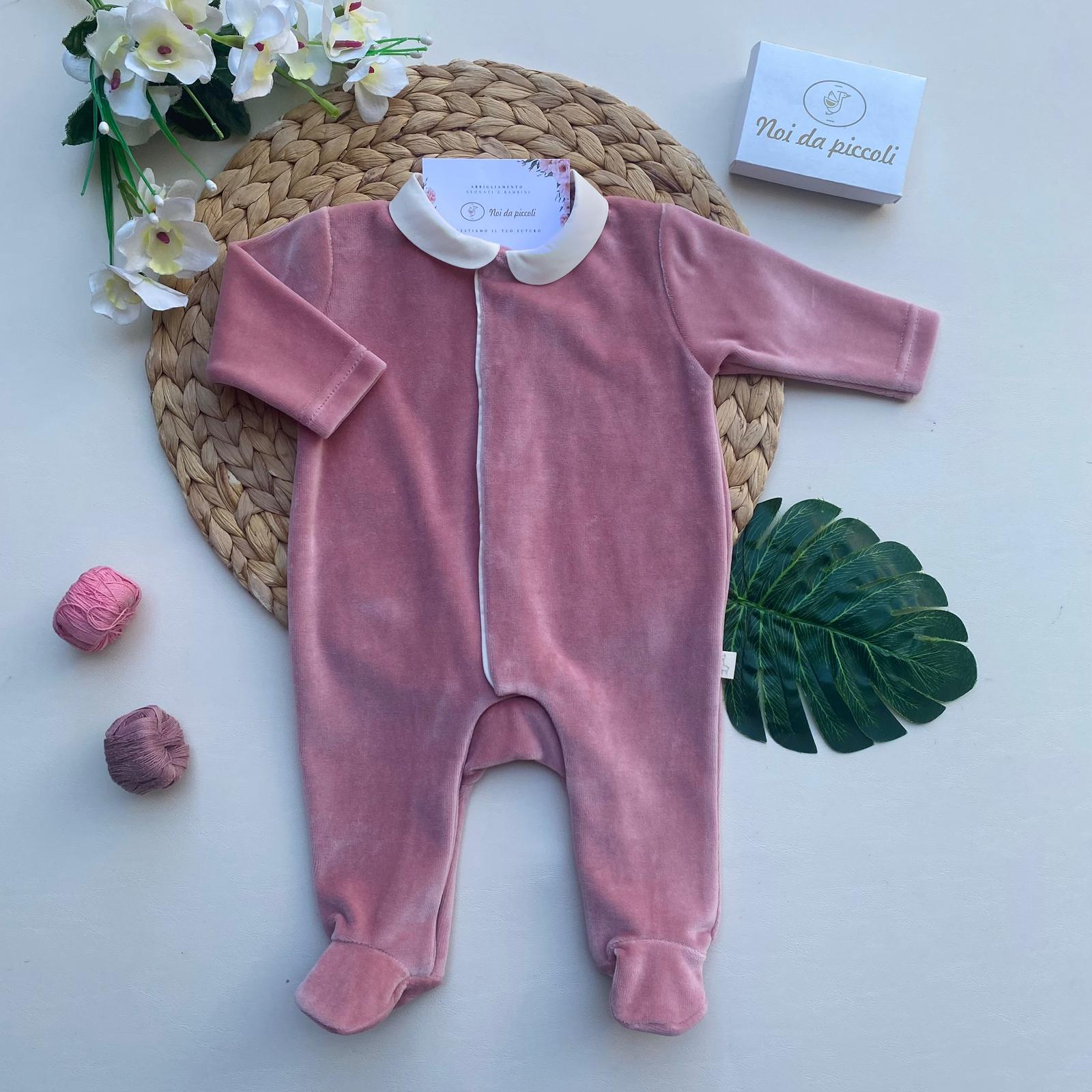 TUTINA ANTIPANICO CON COLLETTO BIANCO CINIGLIA ROSA SCURO - Noi da piccoli