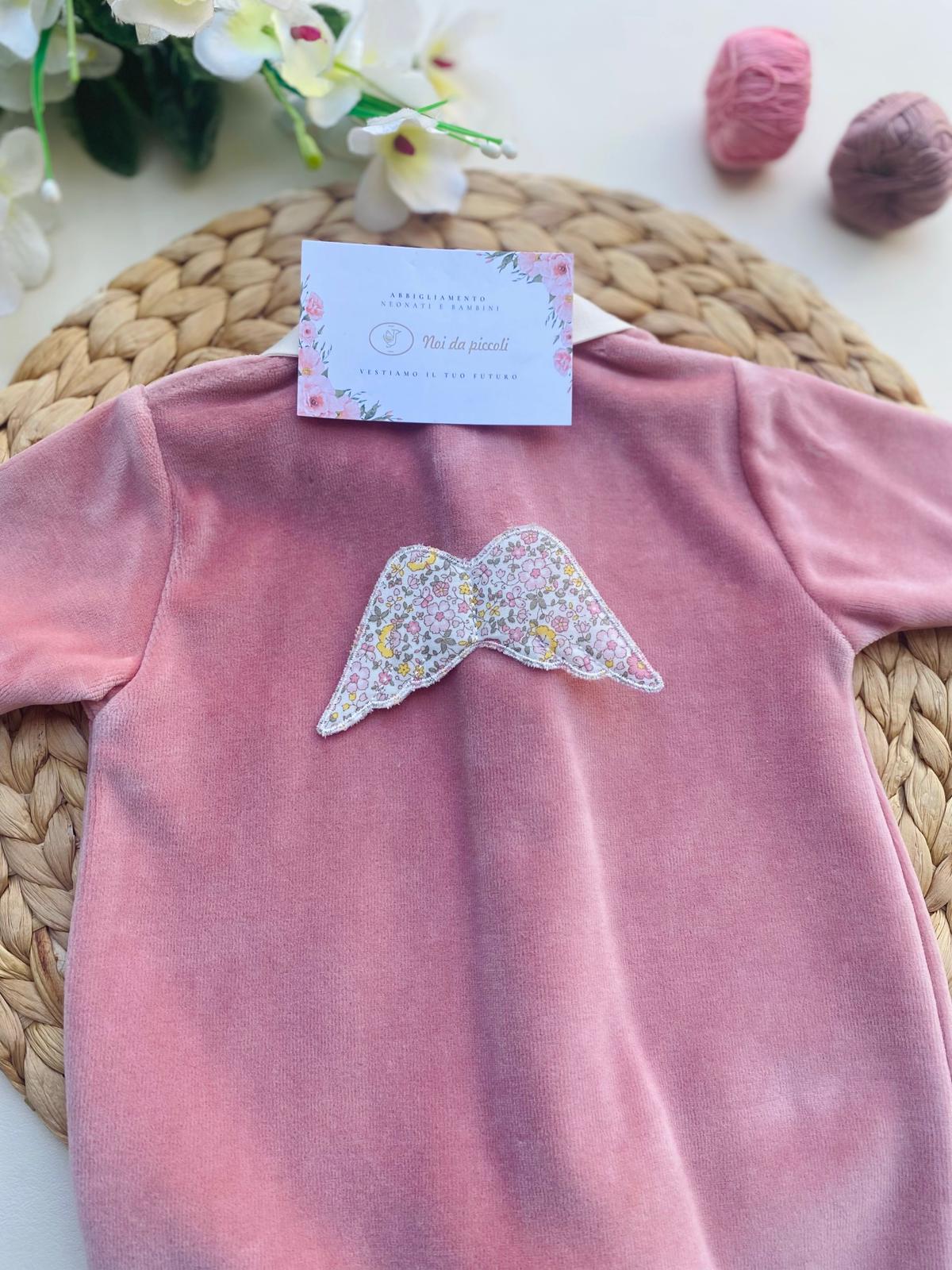 TUTINA ANTIPANICO CON COLLETTO BIANCO CINIGLIA ROSA SCURO - Noi da piccoli