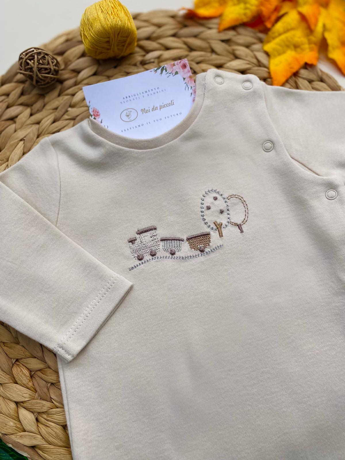 TUTINA ANTIPANICO CON DISEGNINI FILATO CALDO CREMA - Noi da piccoli