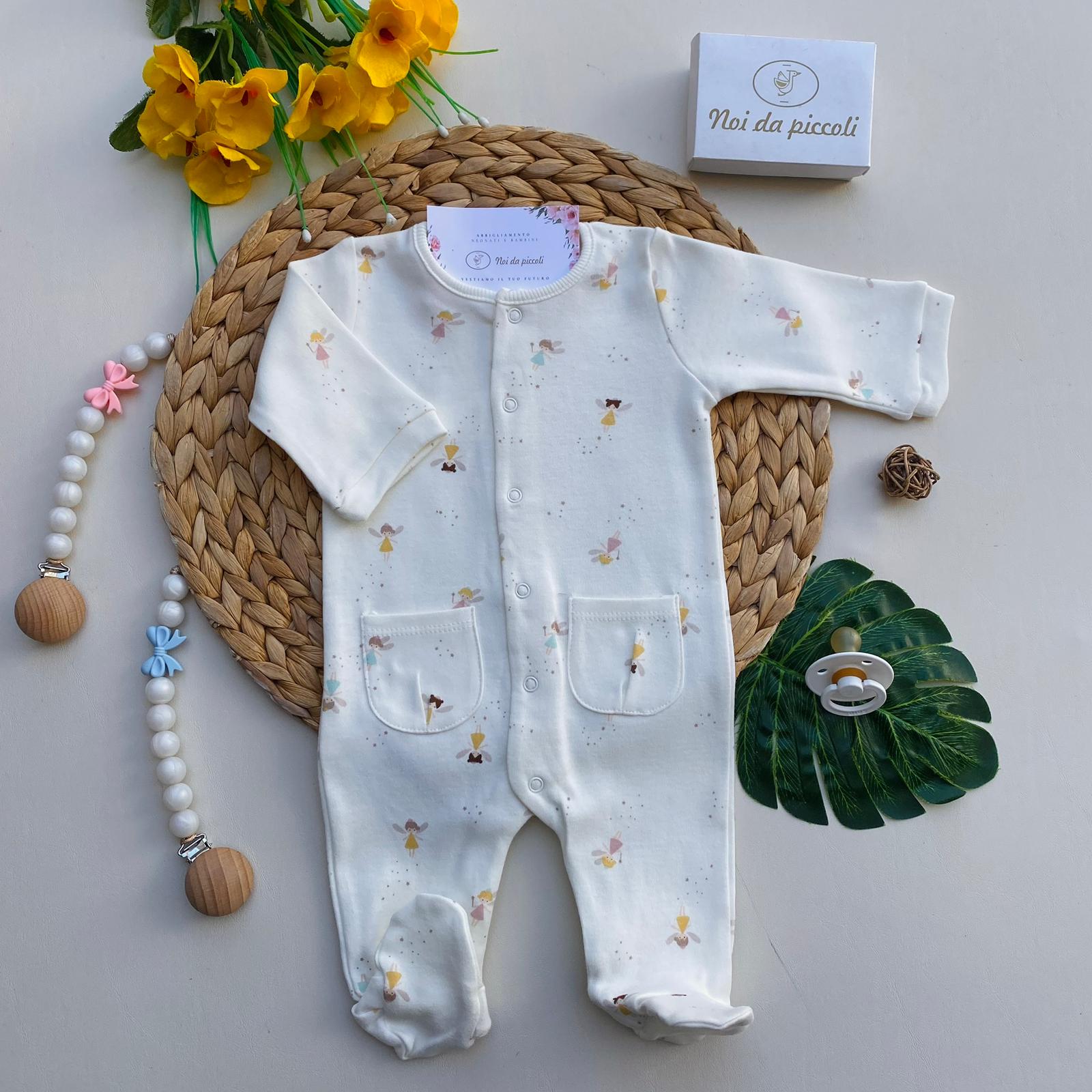 TUTINA ANTIPANICO CON FATINE E STELLINE CRUDO - Noi da piccoli