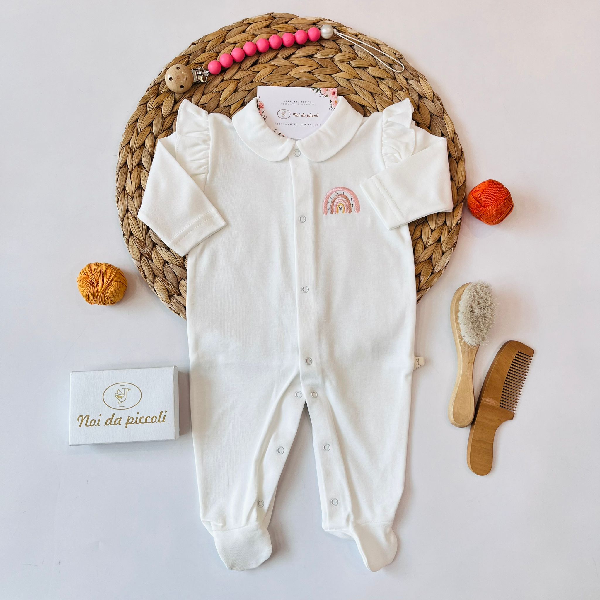 TUTINA ANTIPANICO COTONE BIANCO CON ARCOBALENO - Noi da piccoli