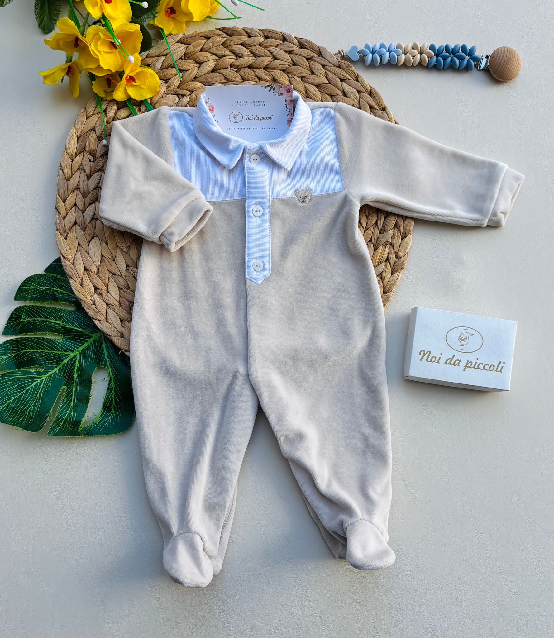 TUTINA ANTIPANICO IN CINIGLIA BIANCO BEIGE - Noi da piccoli