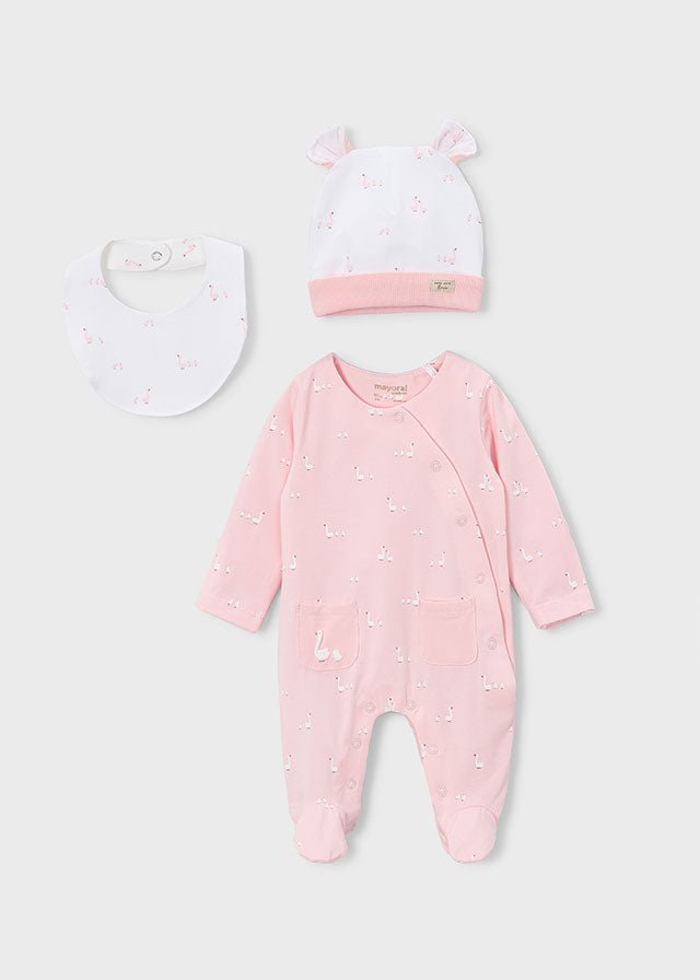 TUTINA ANTIPANICO OCHETTA CON CAPPELLINO E BAVETTA Cotone ROSA - Noi da piccoli