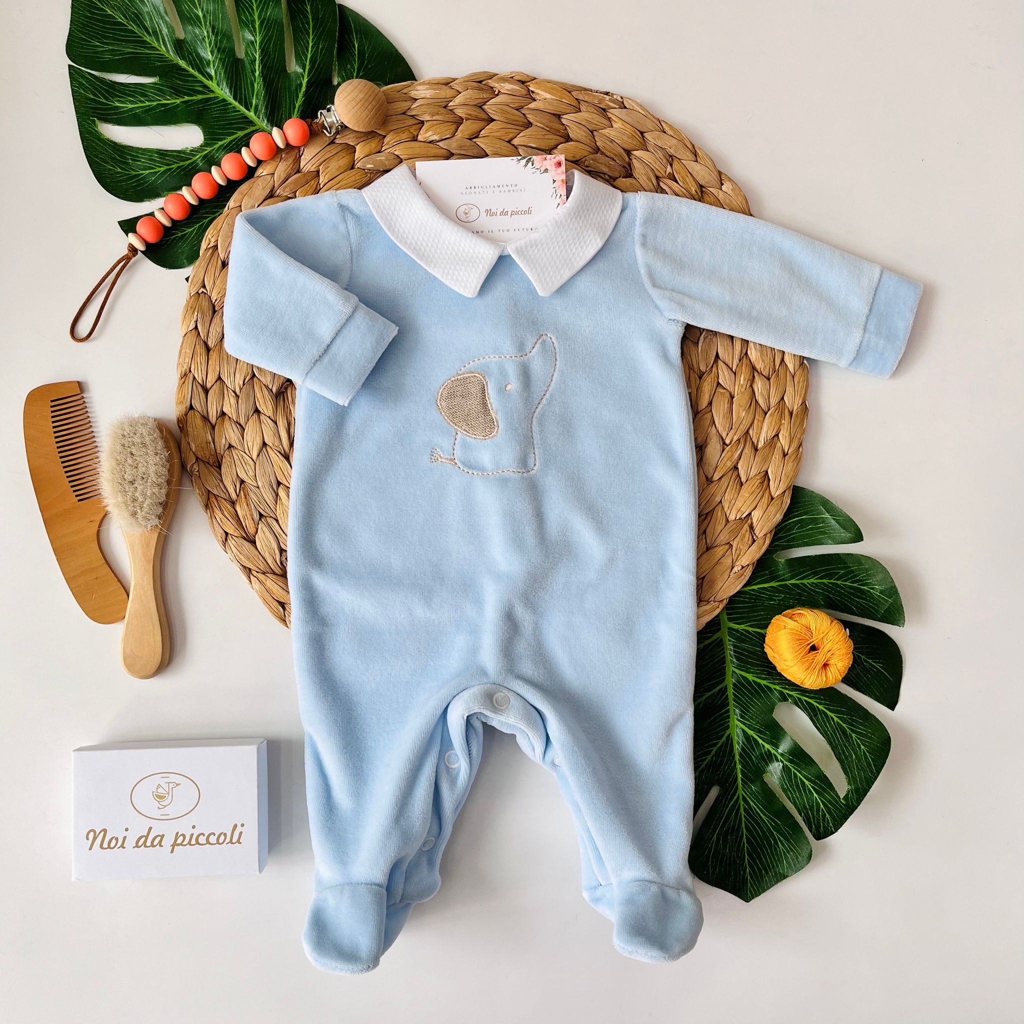 TUTINA CINIGLIA ELEFANTINO CIELO - Noi da piccoli