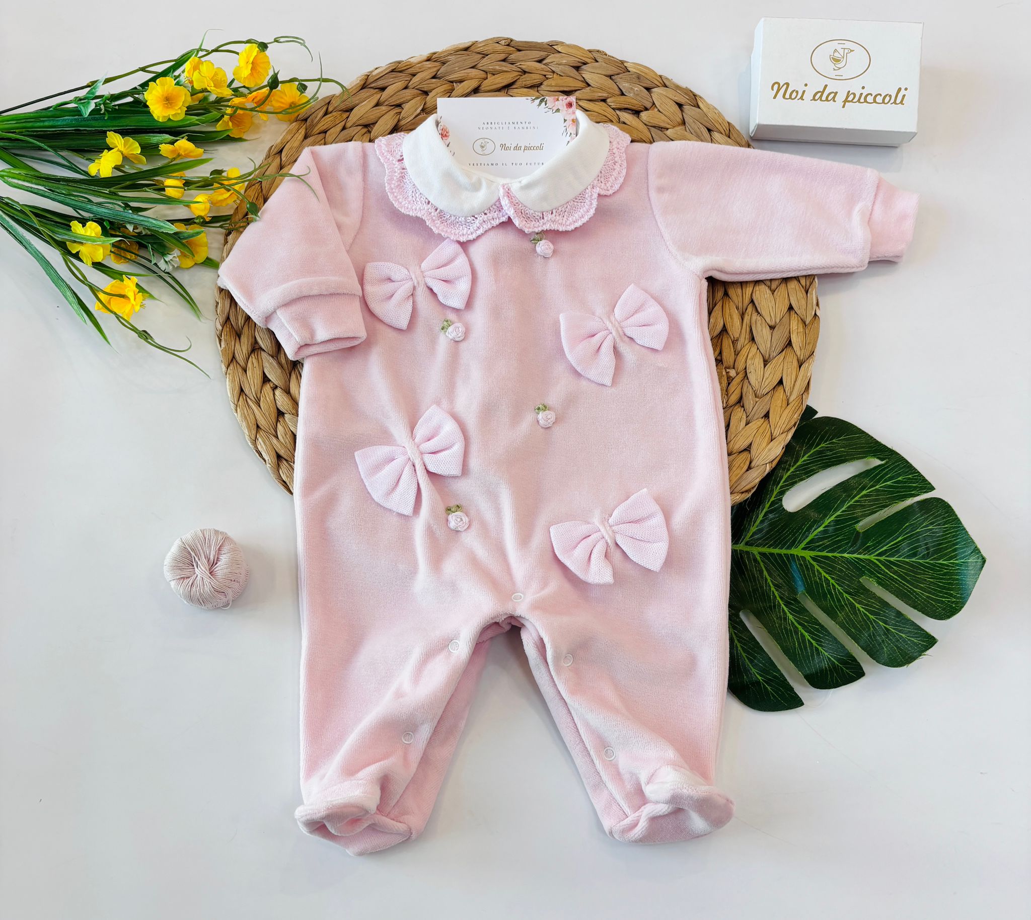 TUTINA CINIGLIA ROSA CON FIOCCHETTI - Noi da piccoli