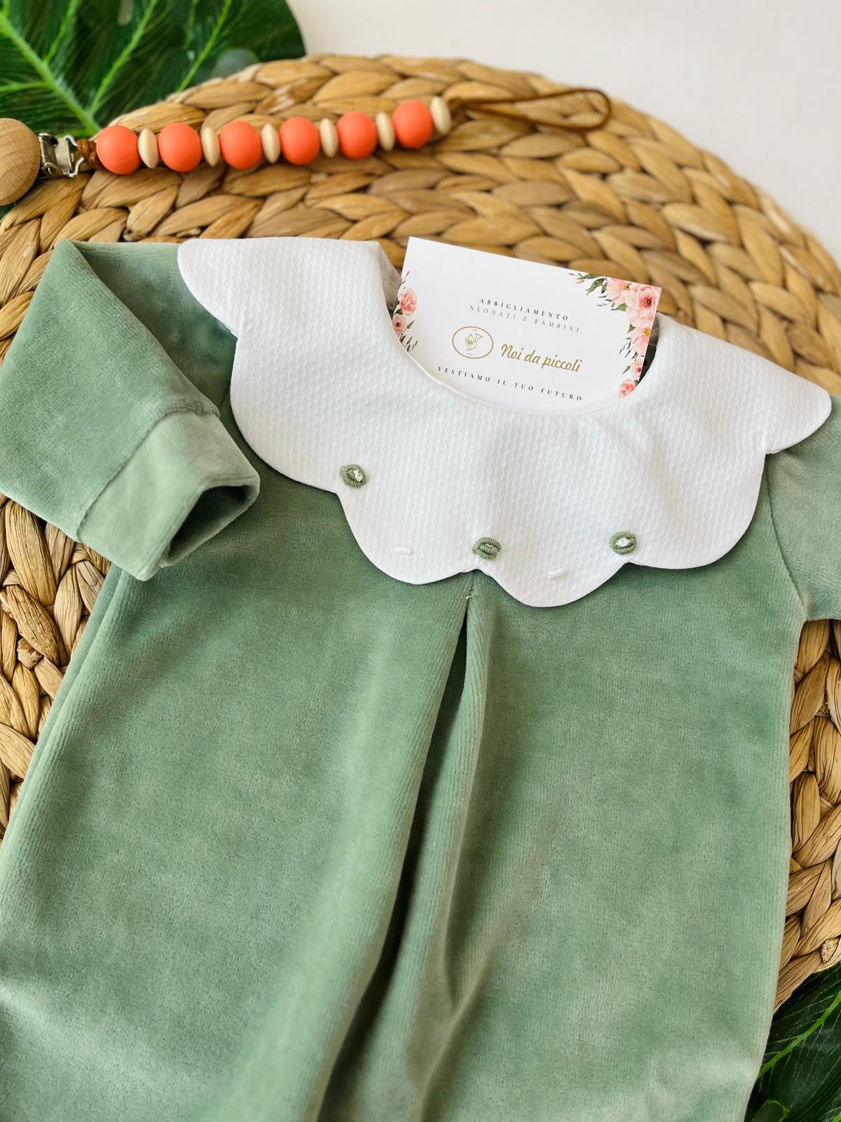 TUTINA COLLO ONDULATO FIORELLINI CINIGLIA SALVIA - Noi da piccoli