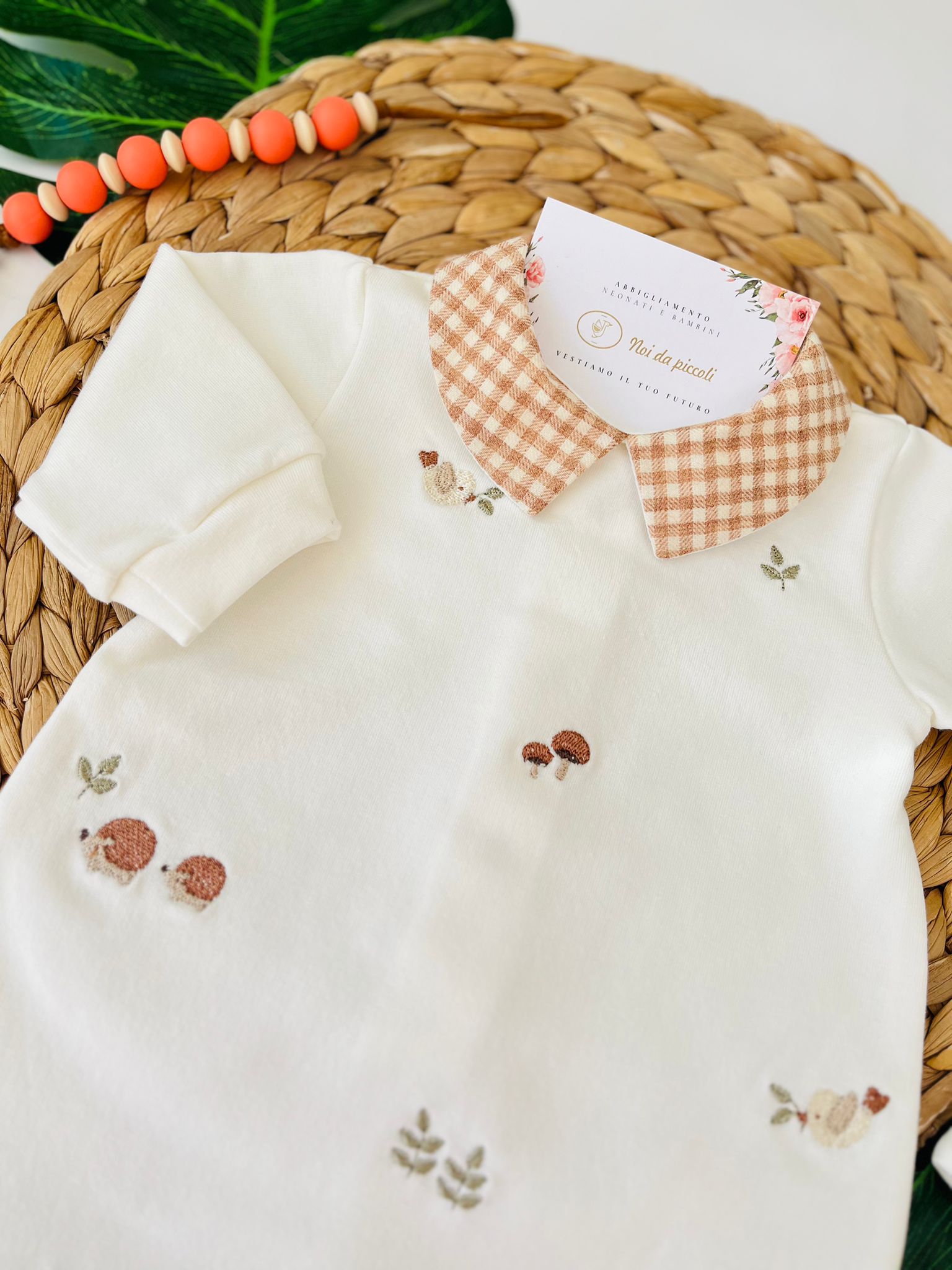 TUTINA CON ANIMALI DI BOSCO COTONE CALDO PANNA - Noi da piccoli