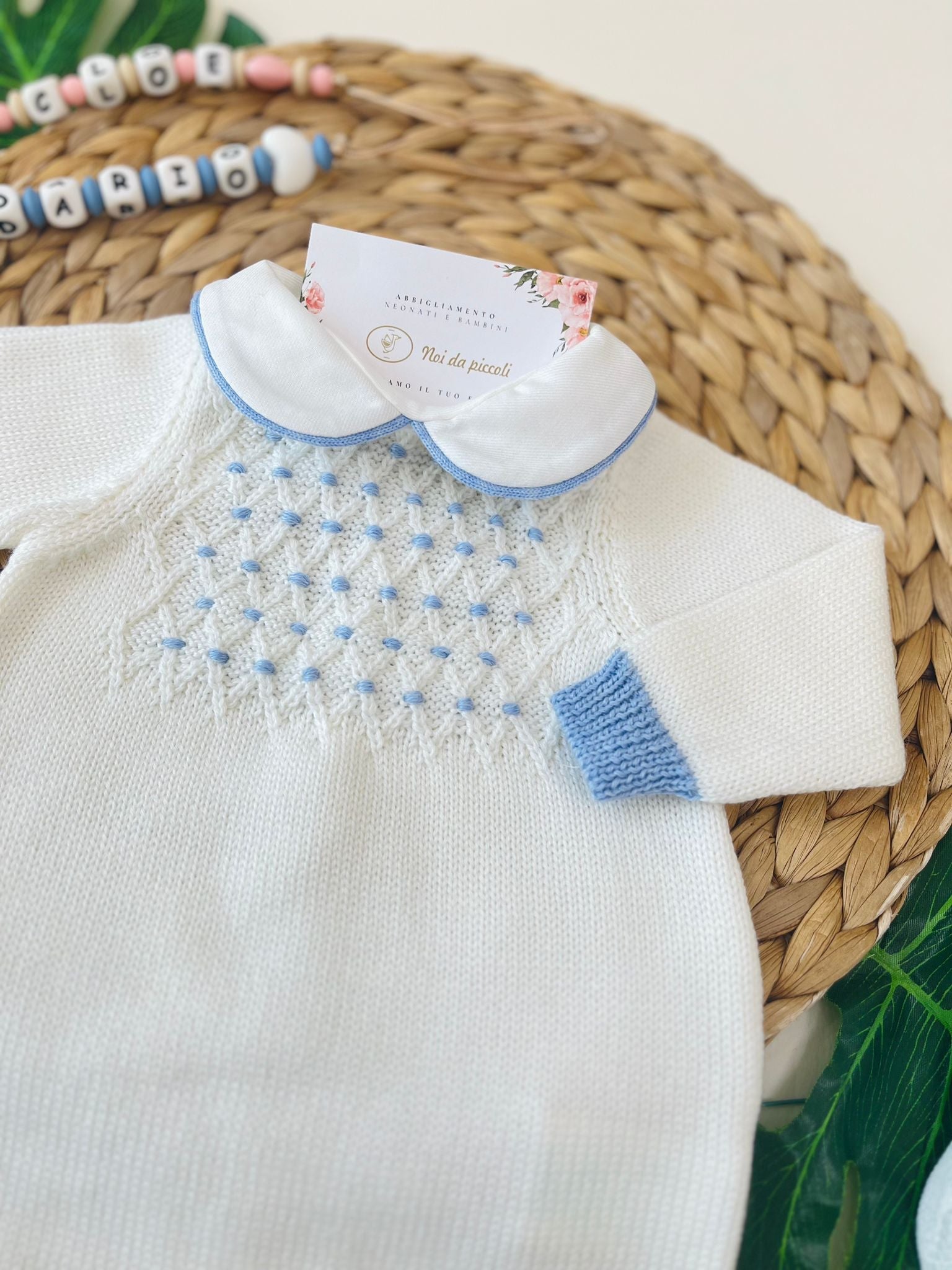 TUTINA CON BABBUCCE 100% lana merino extrafine PANNA SUGAR - Noi da piccoli