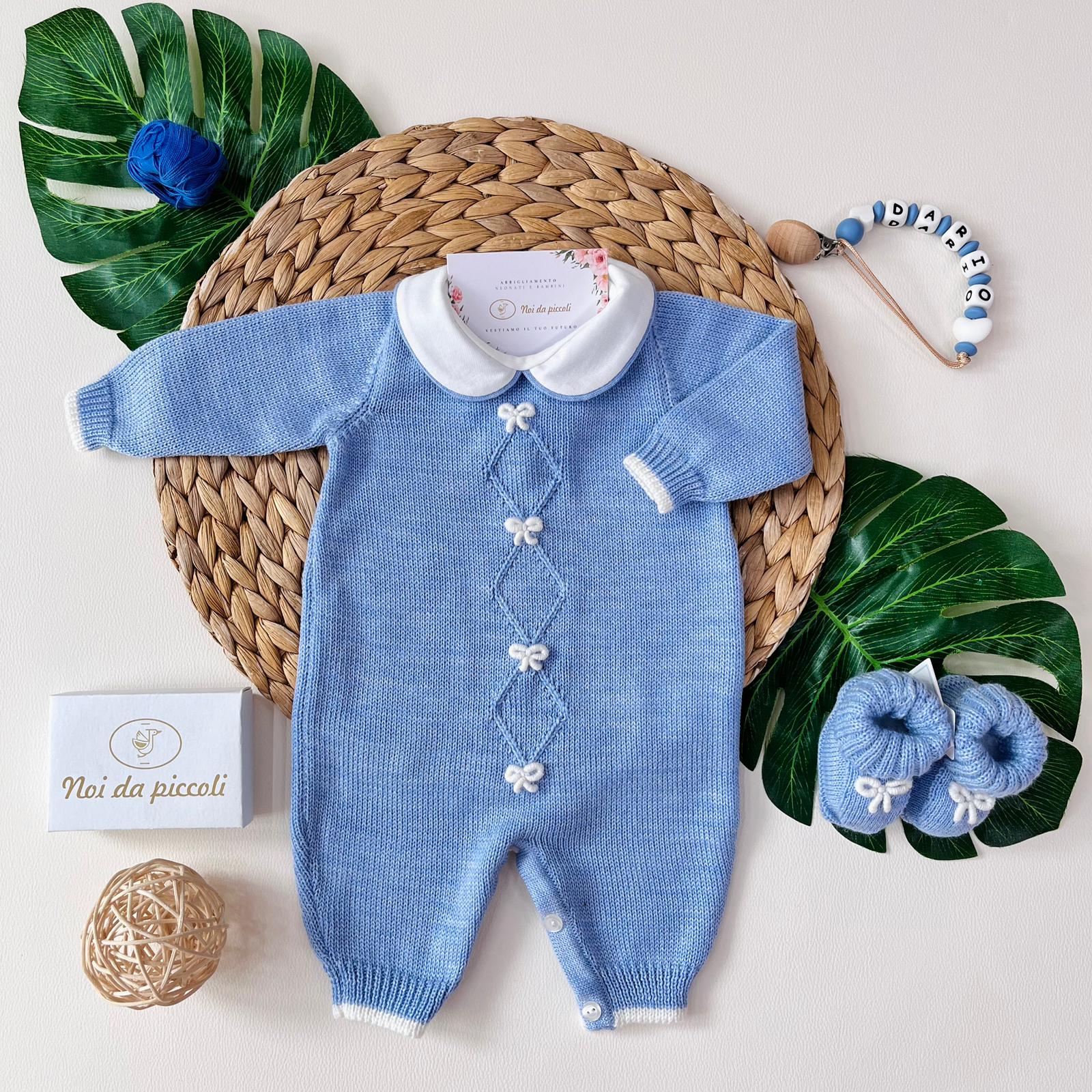 TUTINA CON BABBUCCE 100% lana merino extrafine SUGAR - Noi da piccoli