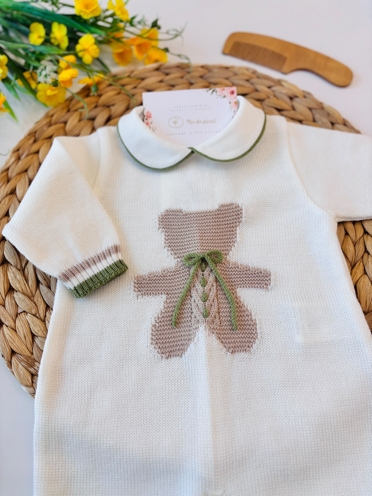 TUTINA CON BABBUCCE 100% LANA PANNA - Noi da piccoli