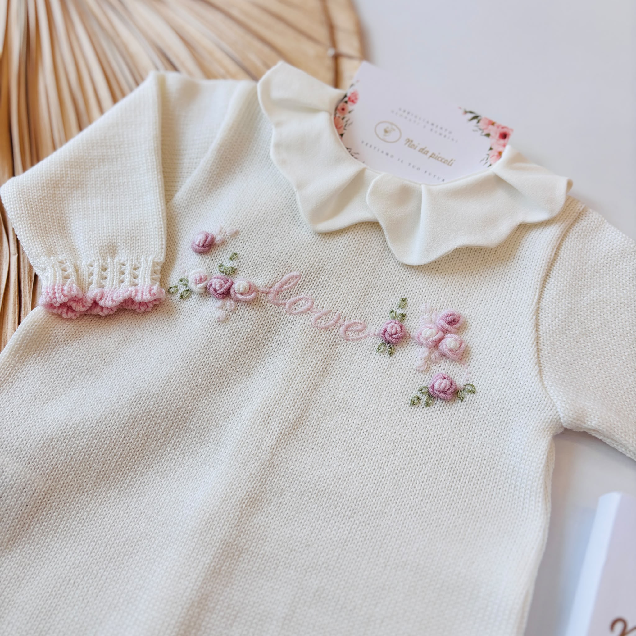 TUTINA CON BABBUCCE 100% LANA PANNA - Noi da piccoli