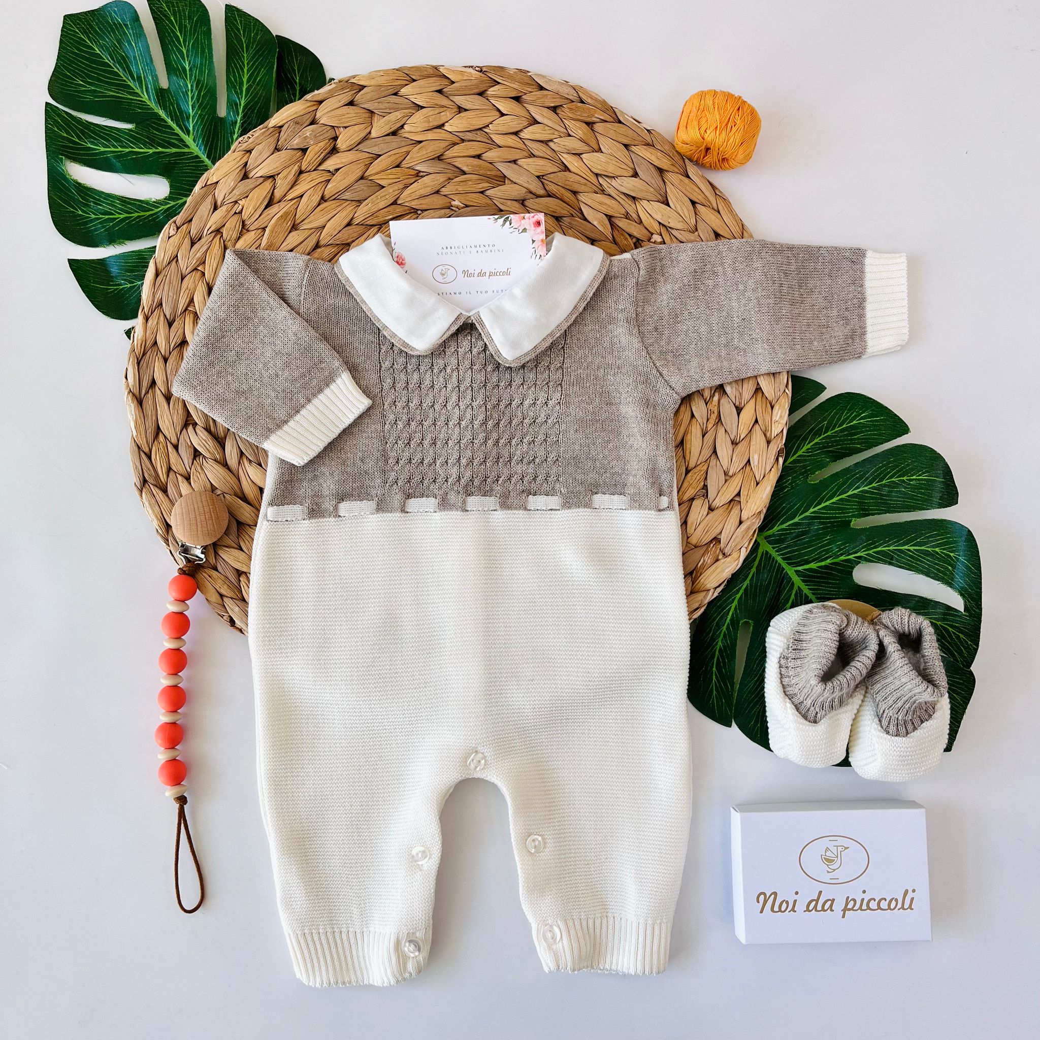 TUTINA CON BABBUCCE FILATO CALDO PANNA TORTORA - Noi da piccoli