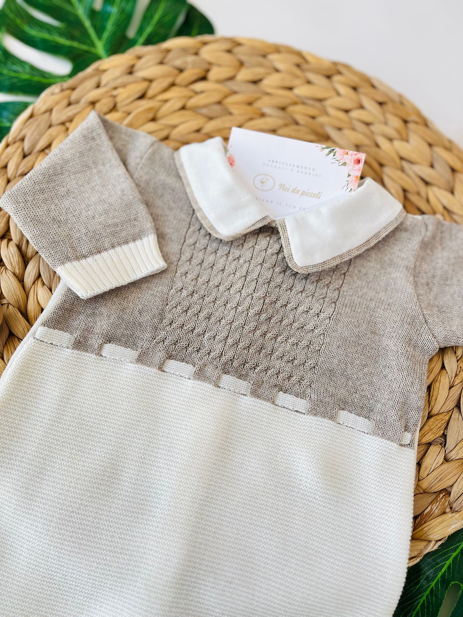 TUTINA CON BABBUCCE FILATO CALDO PANNA TORTORA - Noi da piccoli