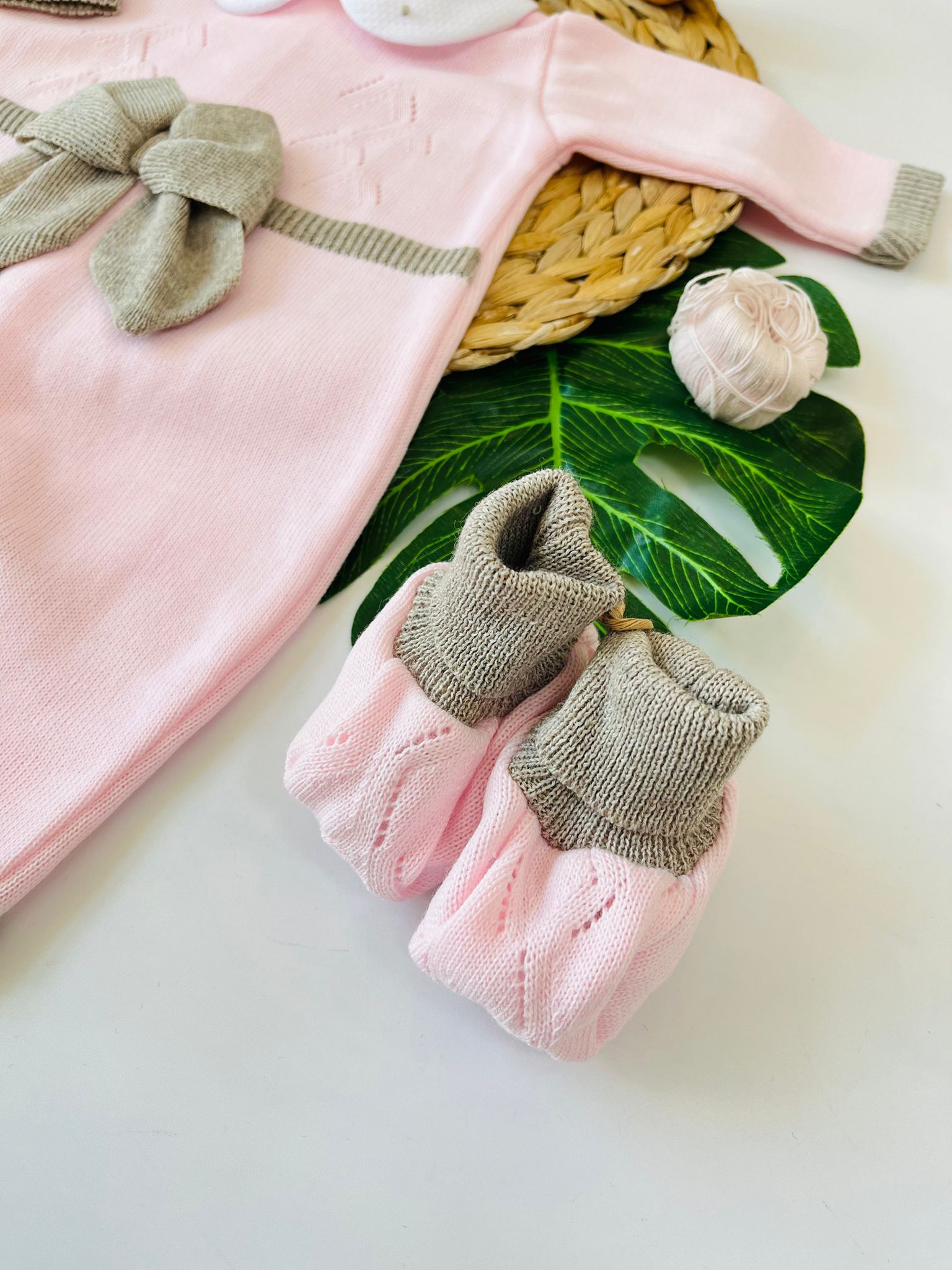 TUTINA CON BABBUCCE FIOCCO ROSA TORTORA - Noi da piccoli