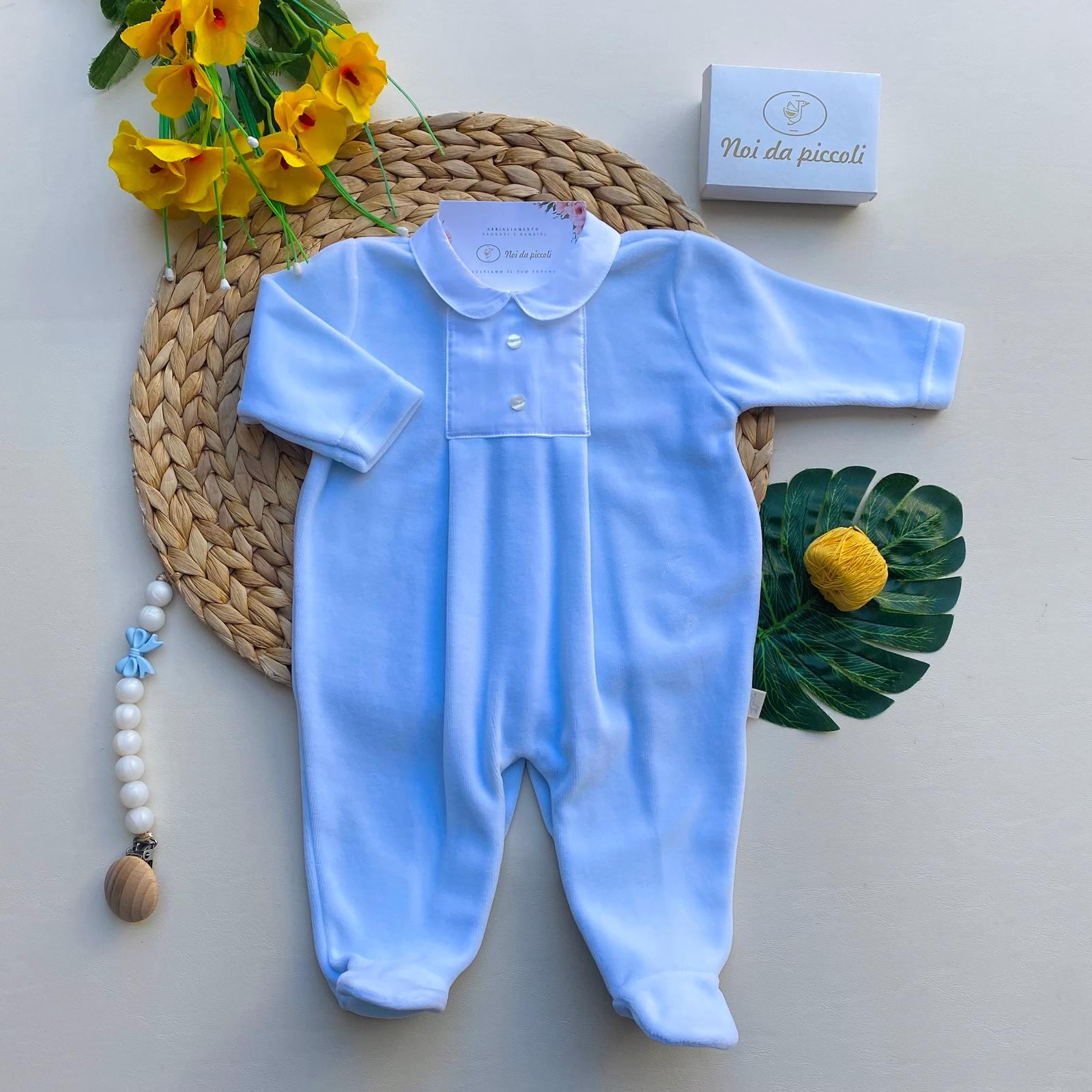 TUTINA CON BOTTONCINI CINIGLIA CIELO - Noi da piccoli