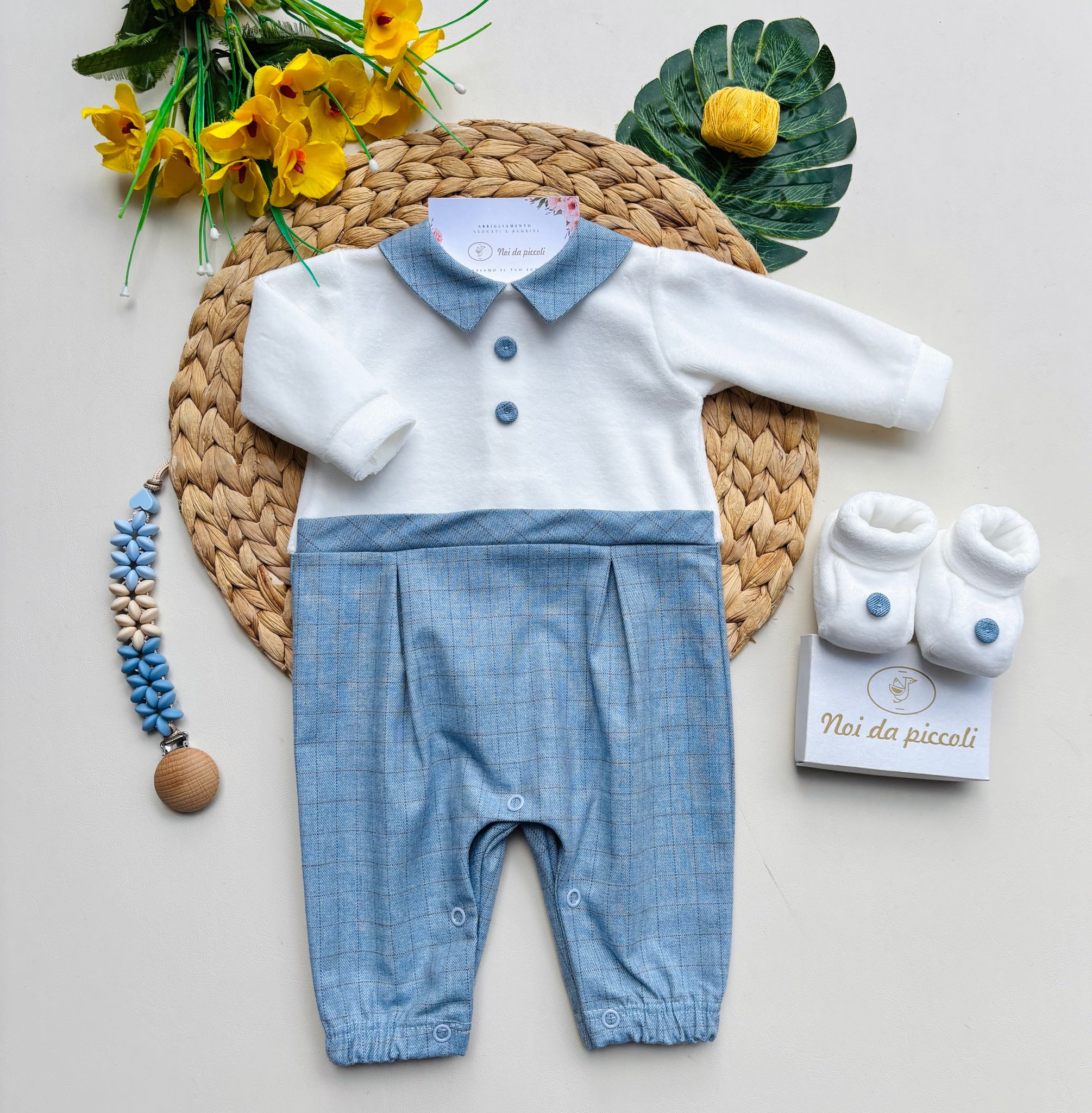 TUTINA CON BOTTONCINI PANNA JEANS - Noi da piccoli