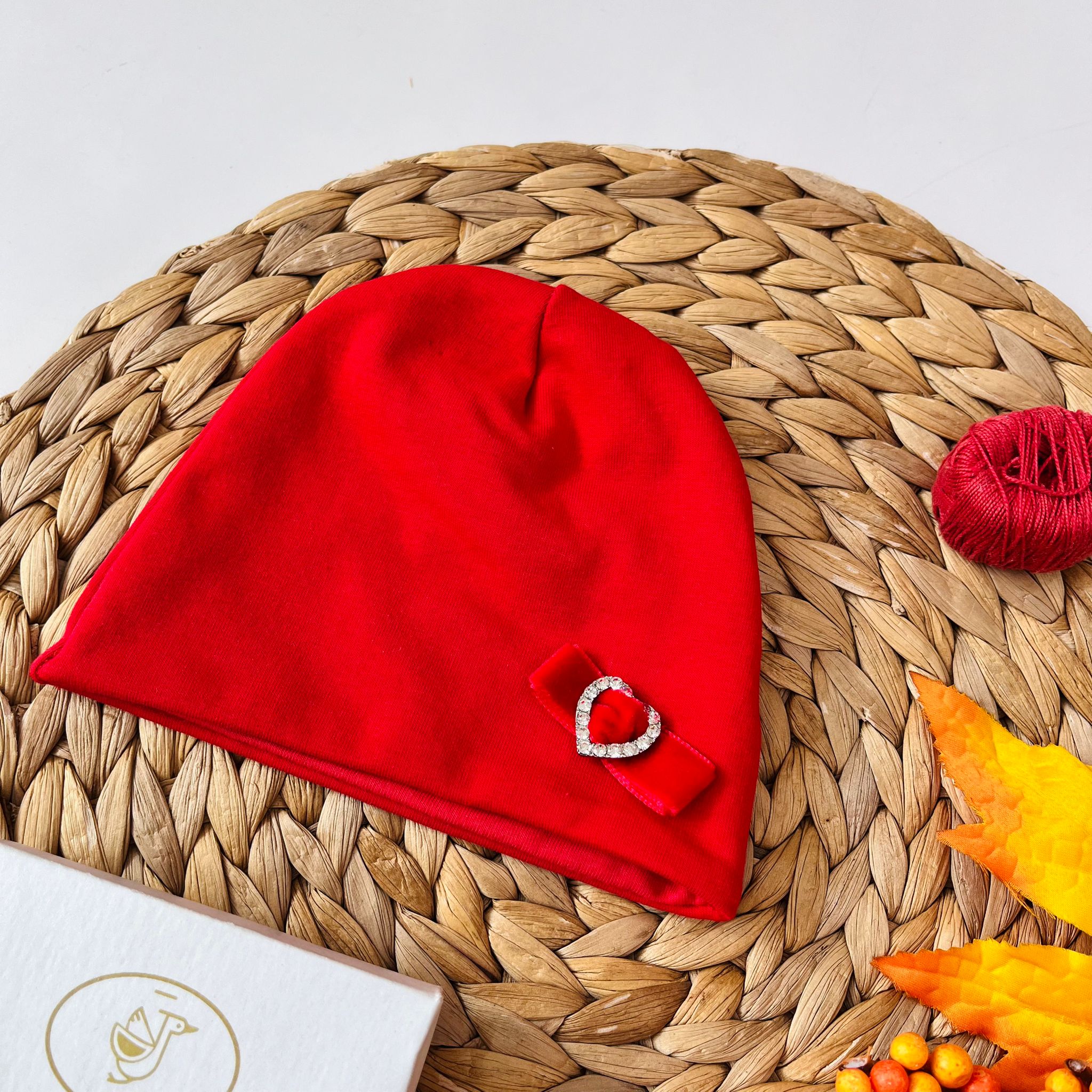 TUTINA CON CAPPELLINO COTONE CALDO ROSSO - Noi da piccoli