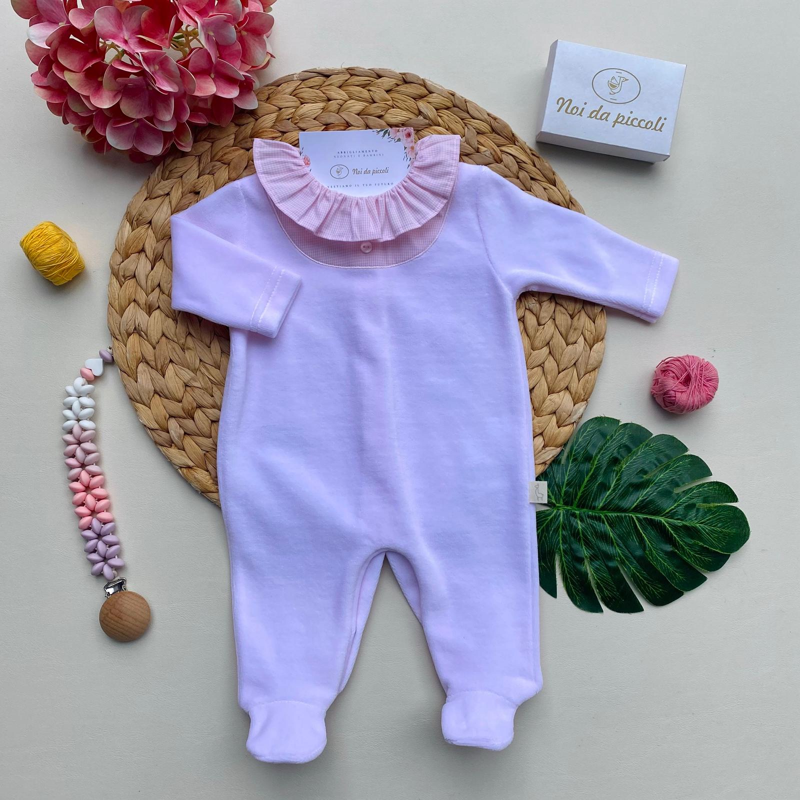 TUTINA CON COLLETTO A VOILAT CINIGLIA ROSA BABY - Noi da piccoli