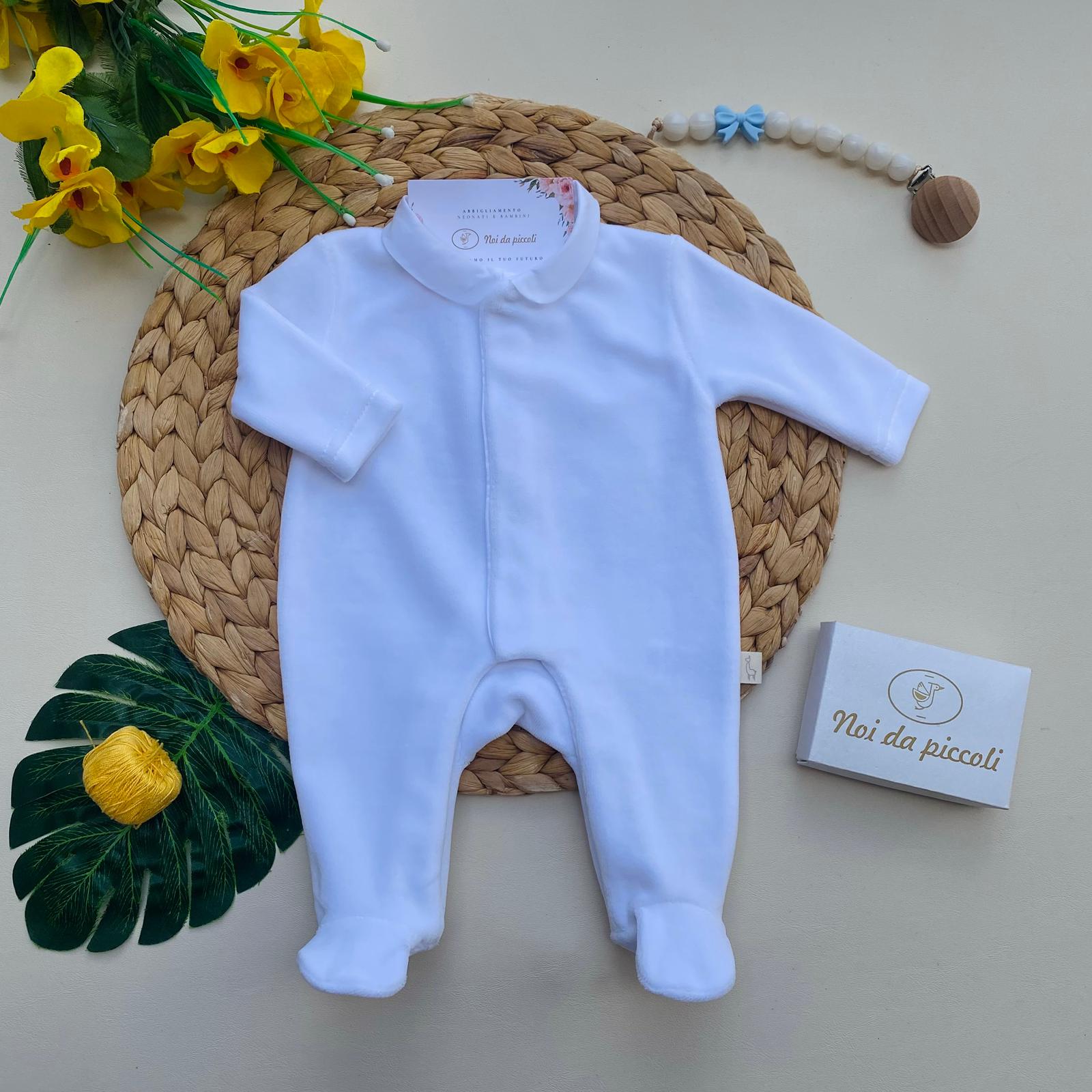 TUTINA CON COLLETTO BIANCO CINIGLIA BIANCO - Noi da piccoli