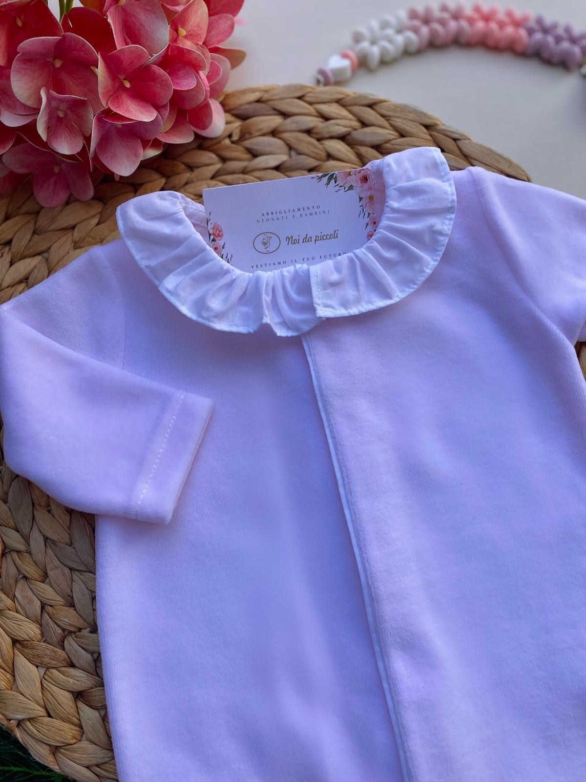 TUTINA CON COLLETTO BIANCO CINIGLIA ROSA BABY - Noi da piccoli
