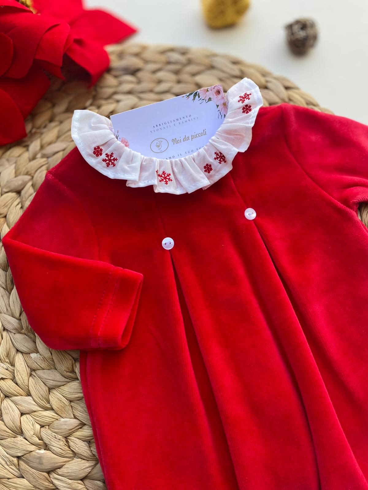 TUTINA CON COLLETTO BIANCO CINIGLIA ROUGE - Noi da piccoli