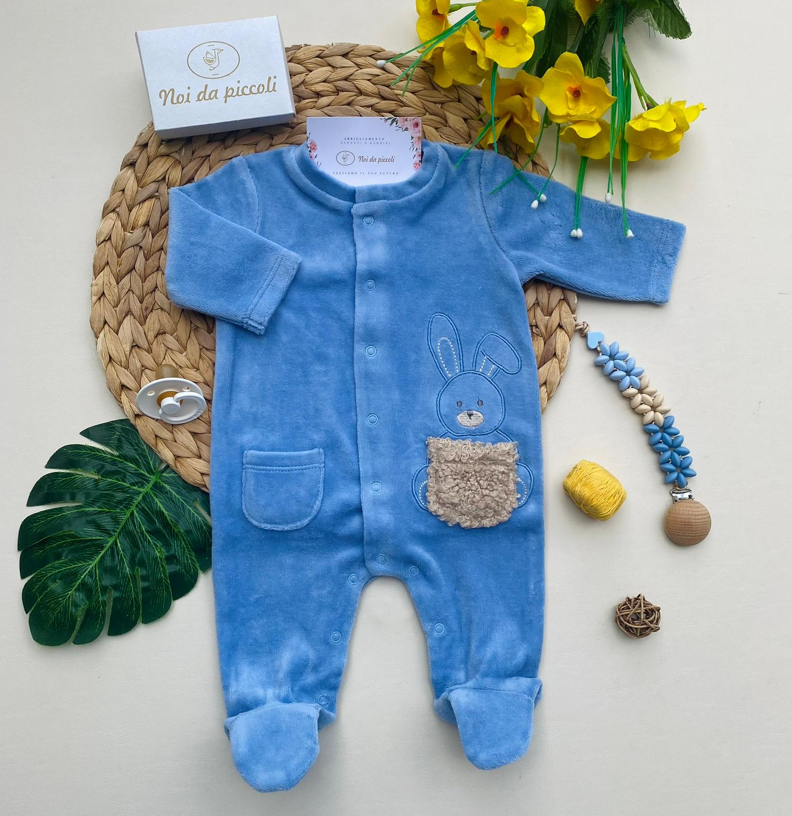 TUTINA CON CONIGLIETTO CINIGLIA NUBE - CIELO - Noi da piccoli