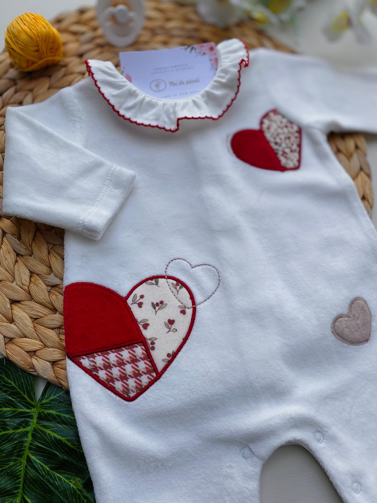 TUTINA CON CUORICINI CINIGLIA BIANCO - Noi da piccoli