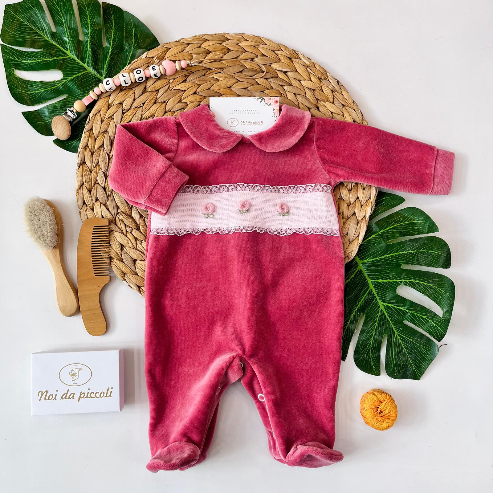 TUTINA CON FASCIA BIANCA E FIORI CINIGLIA CIPOLLA - Noi da piccoli