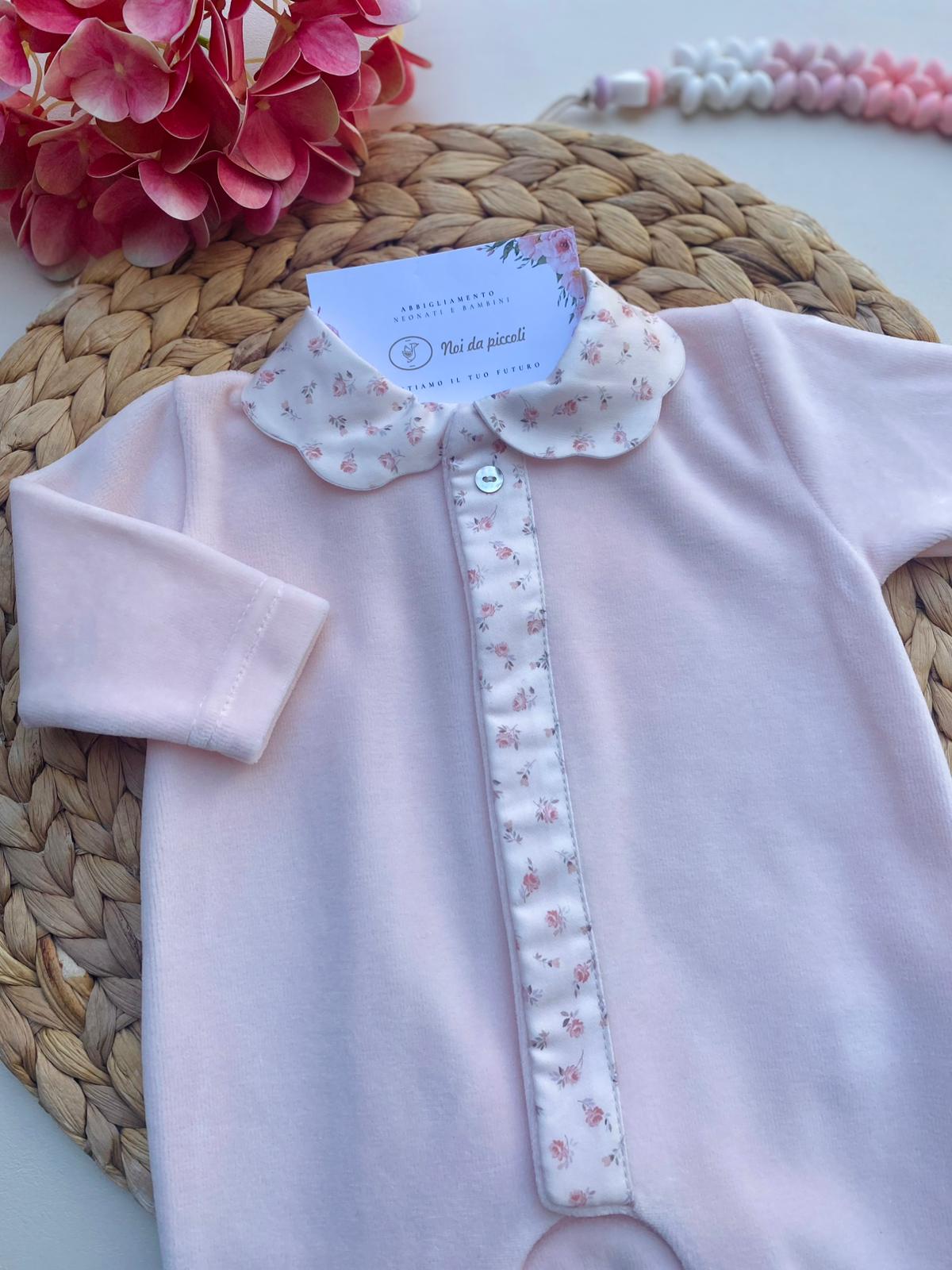 TUTINA CON FIORELLINI CINIGLIA ROSA BABY - Noi da piccoli