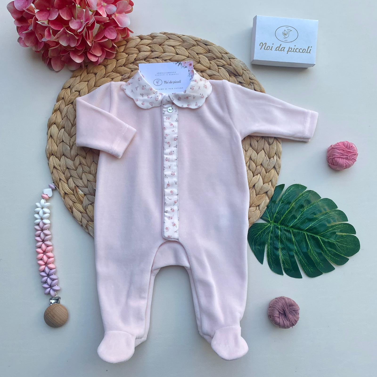 TUTINA CON FIORELLINI CINIGLIA ROSA BABY - Noi da piccoli