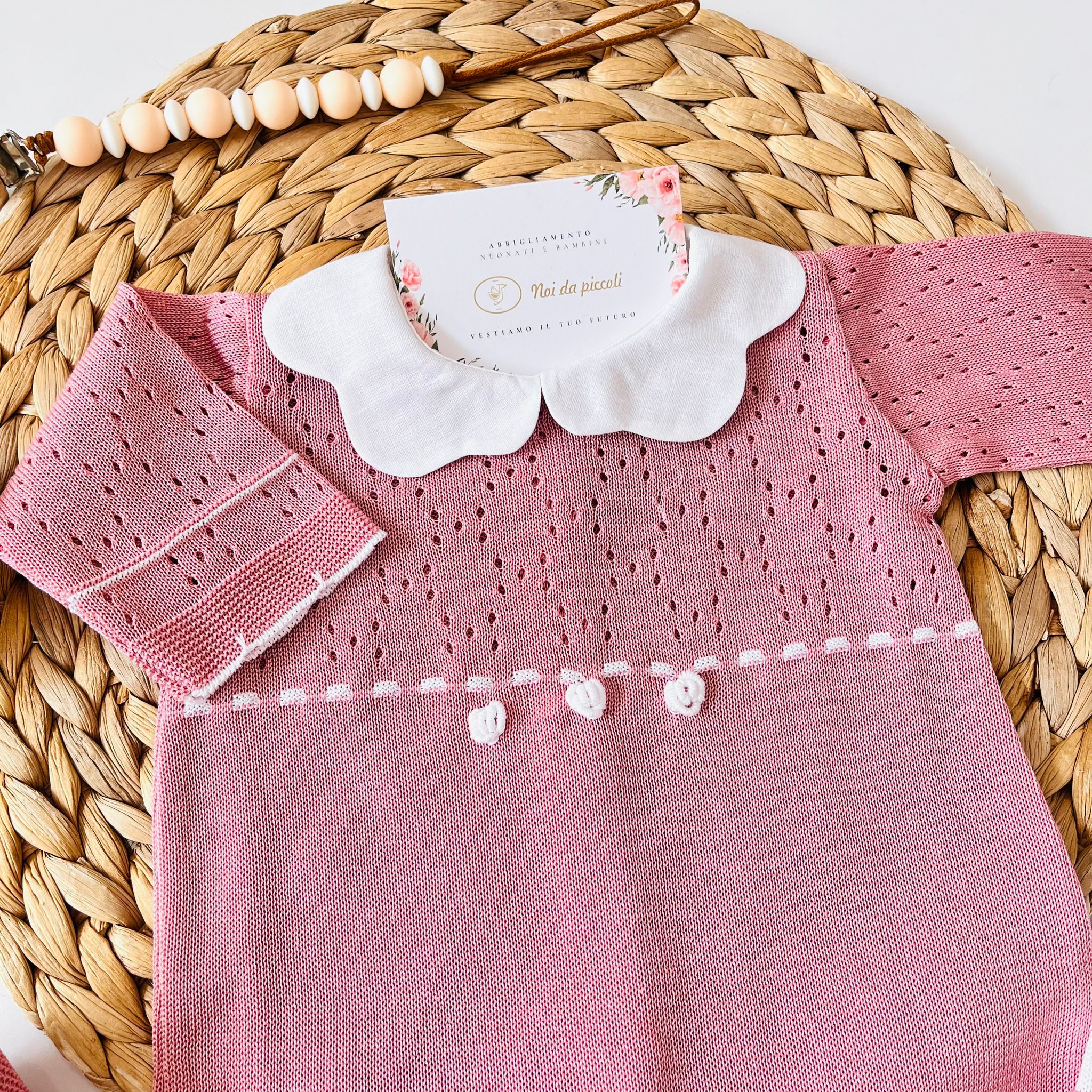 TUTINA CON PARURE 100 % COTONE ROSA - Noi da piccoli