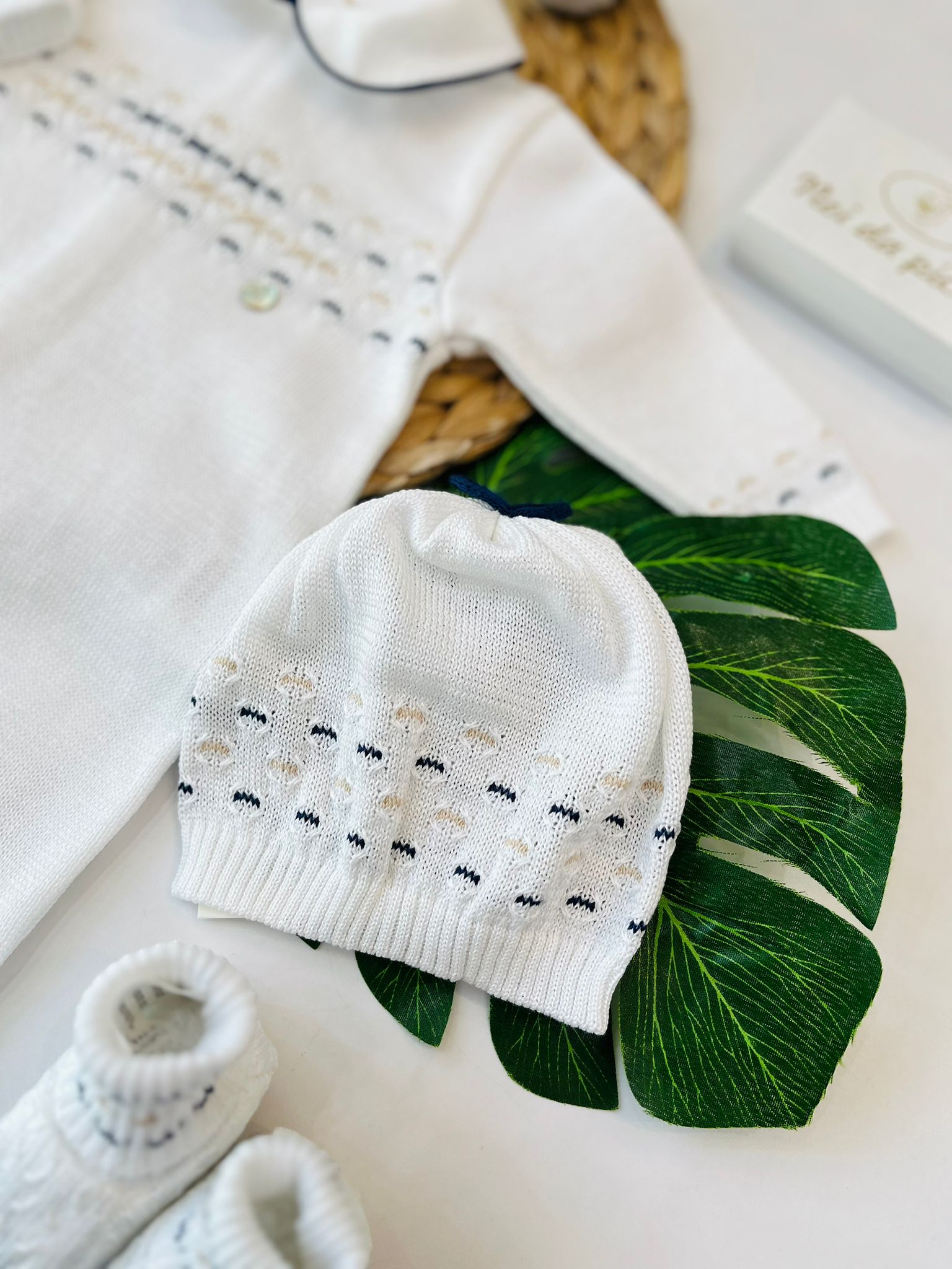 TUTINA CON PARURE 100% FILO DI COTONE BLU SABBIA - Noi da piccoli