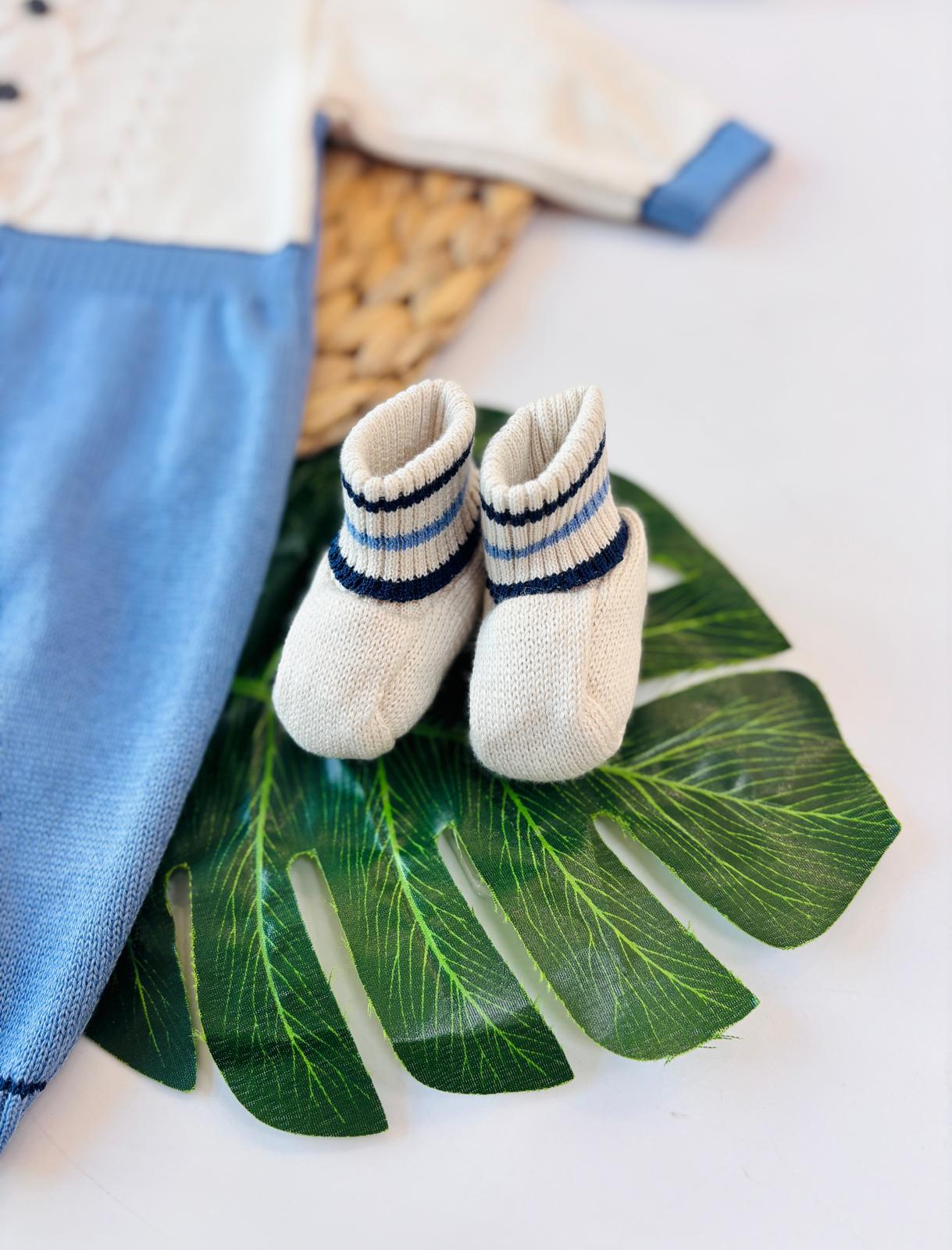 TUTINA CON PARURE 100% FILO DI COTONE CIELO - Noi da piccoli