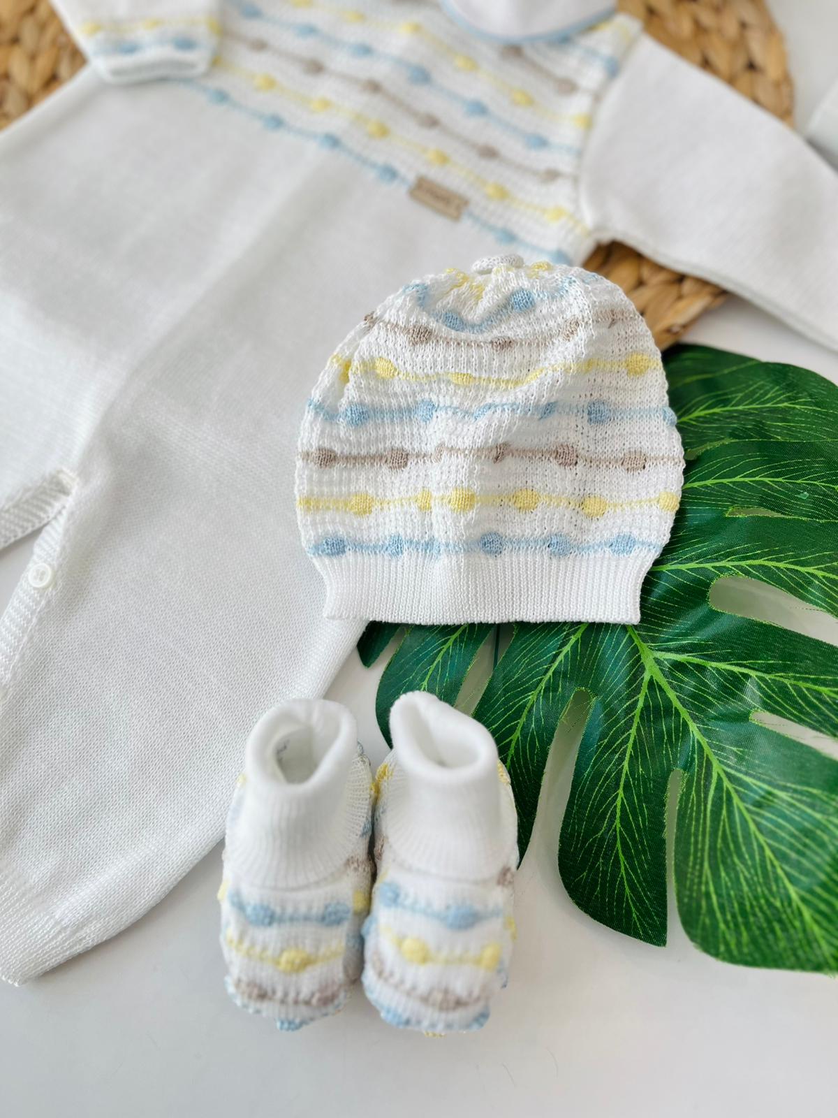 TUTINA CON PARURE 100% FILO DI COTONE POLVERE MULTICOLOR - Noi da piccoli